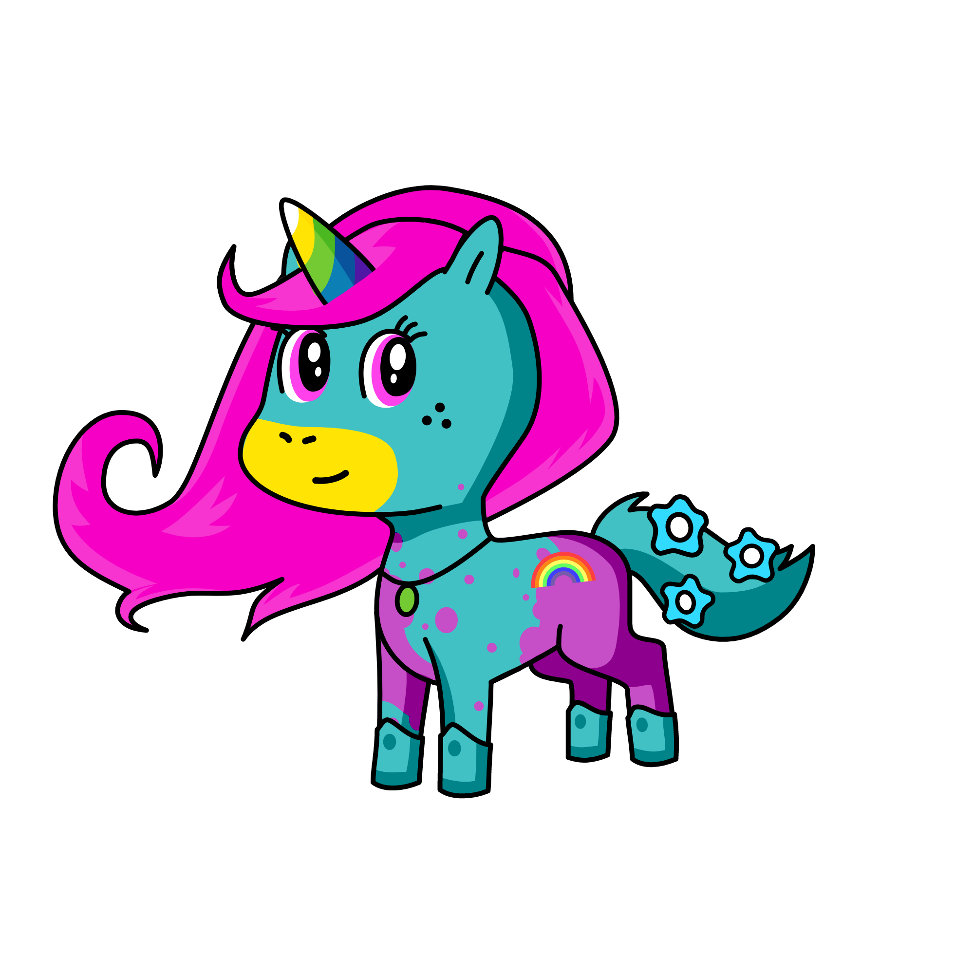 rambow dash , the unicorn