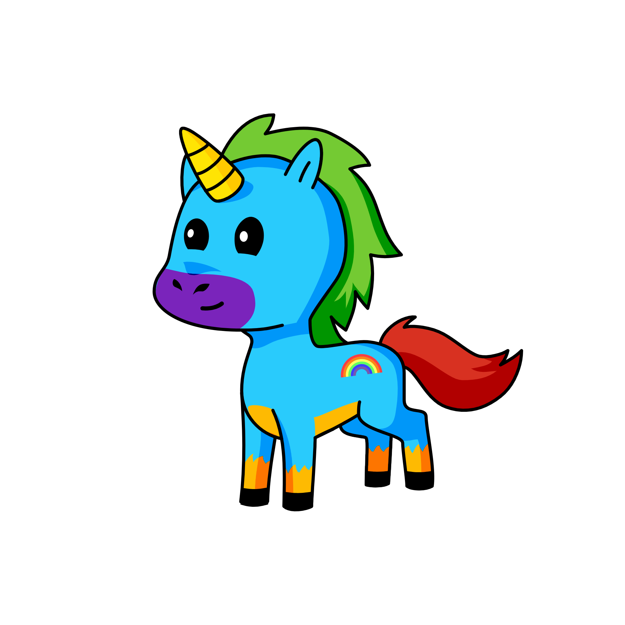 Rainbow dash, the unicorn