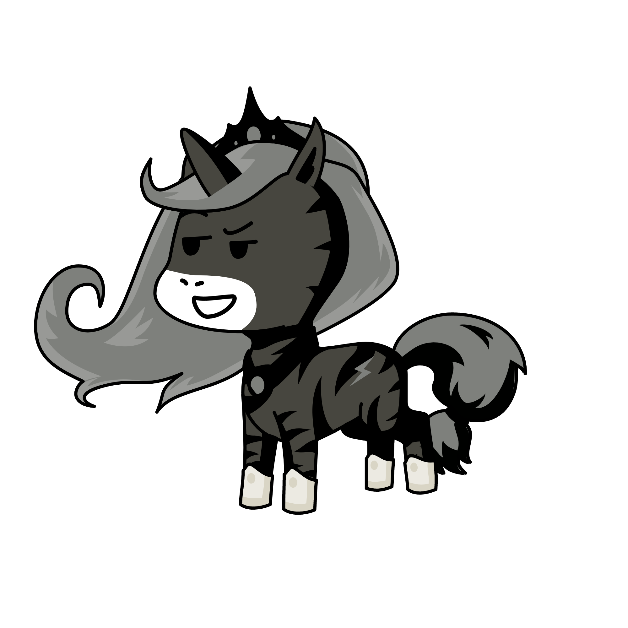 Black, the unicorn