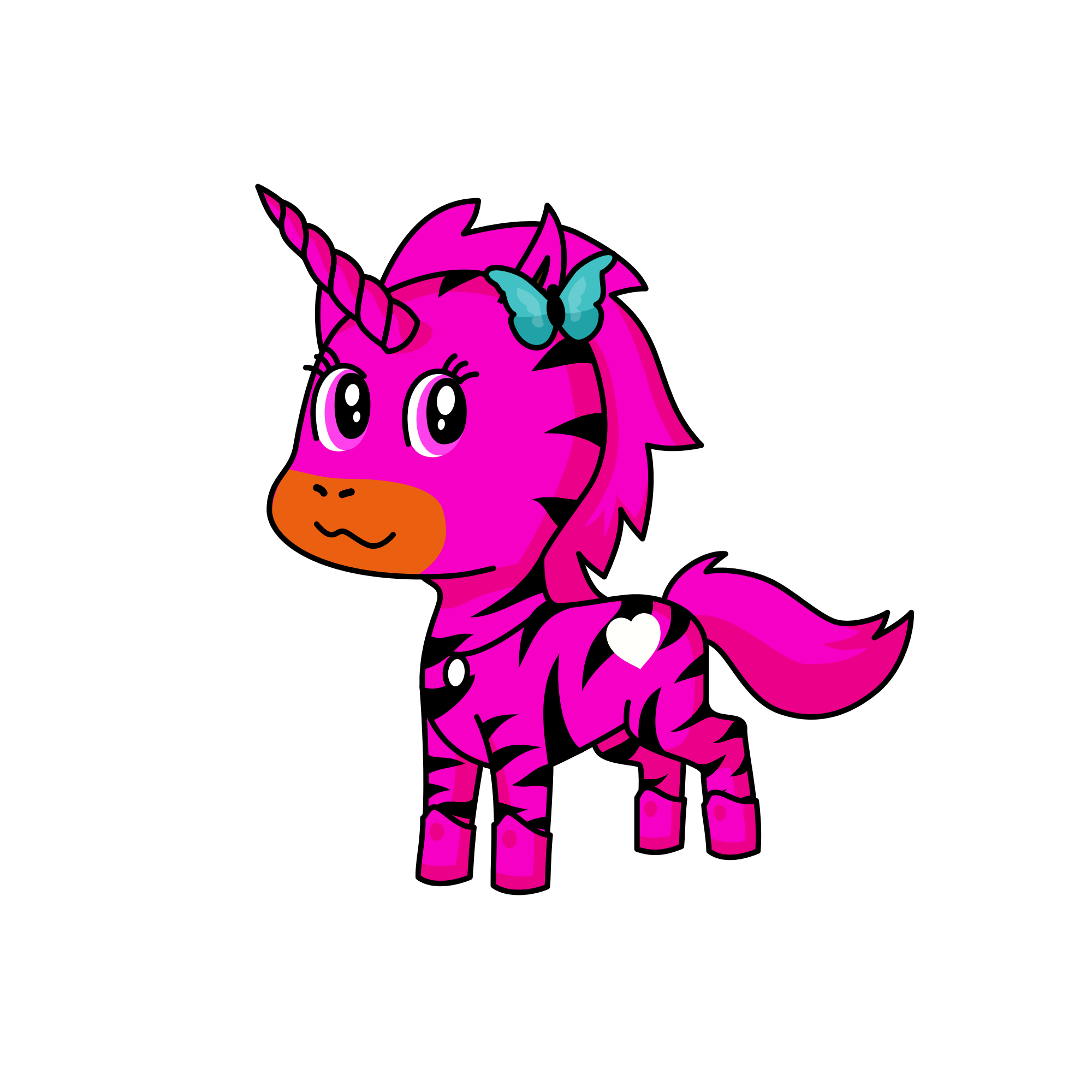 Pinky cry, the unicorn