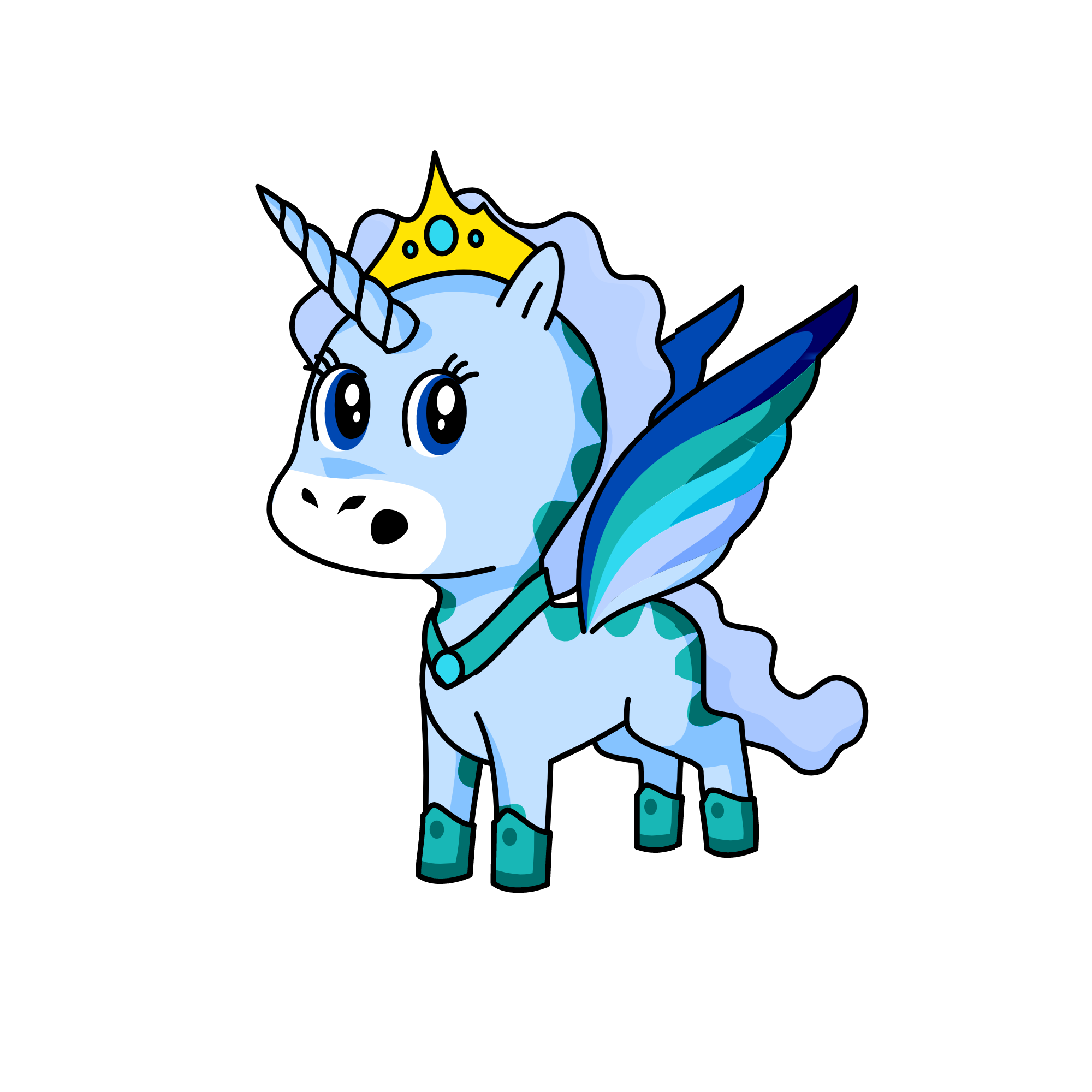 Icy Queen of winter, the unicorn