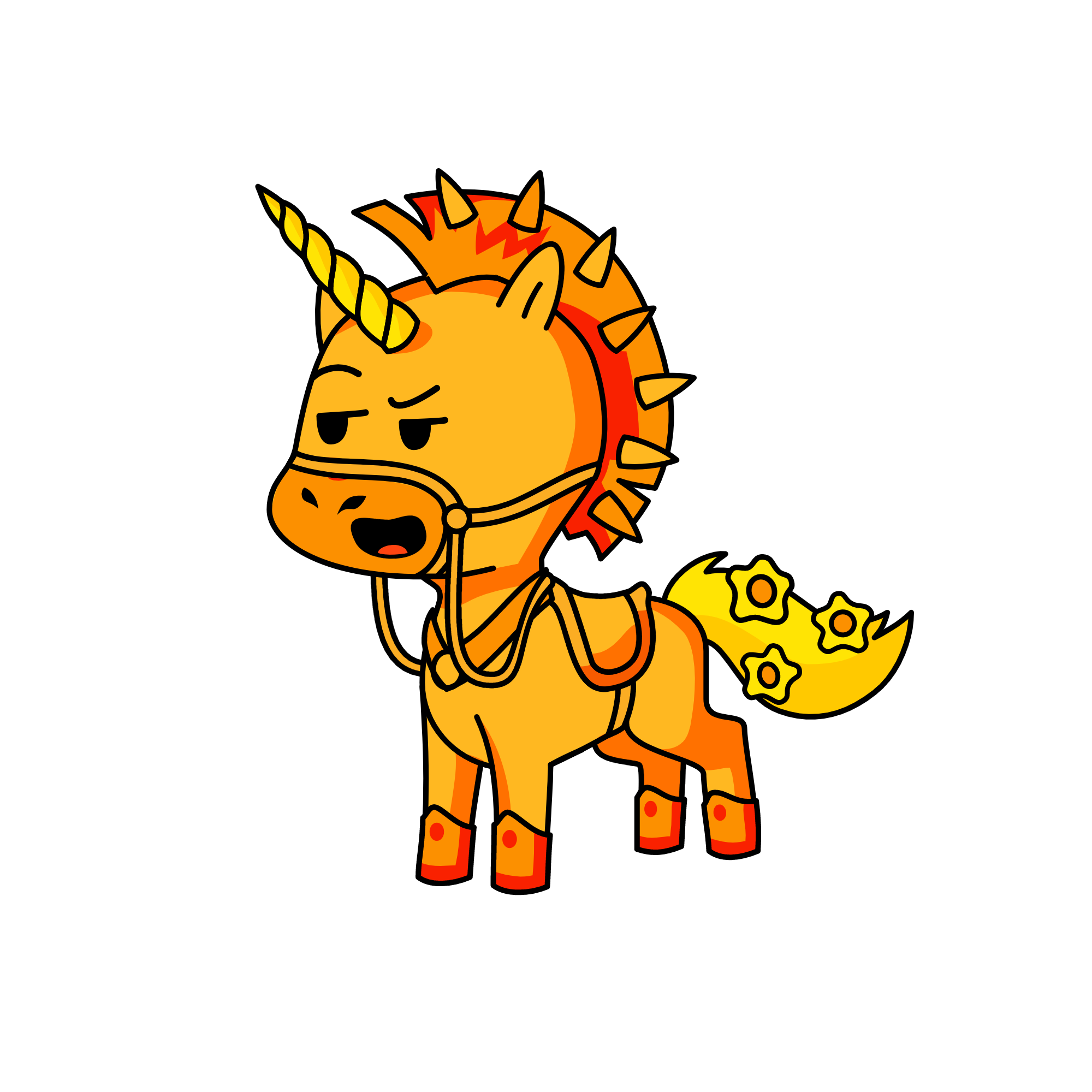 orange, the unicorn