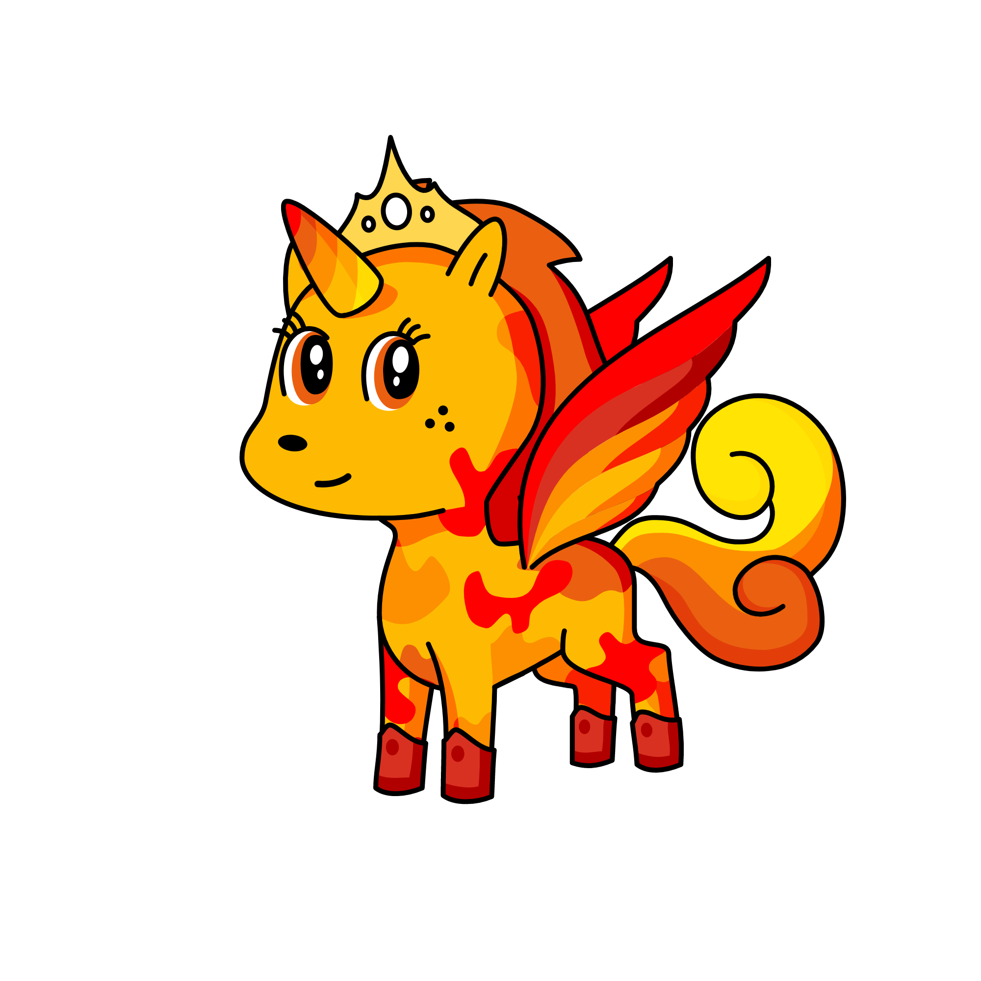 fire queen, the unicorn