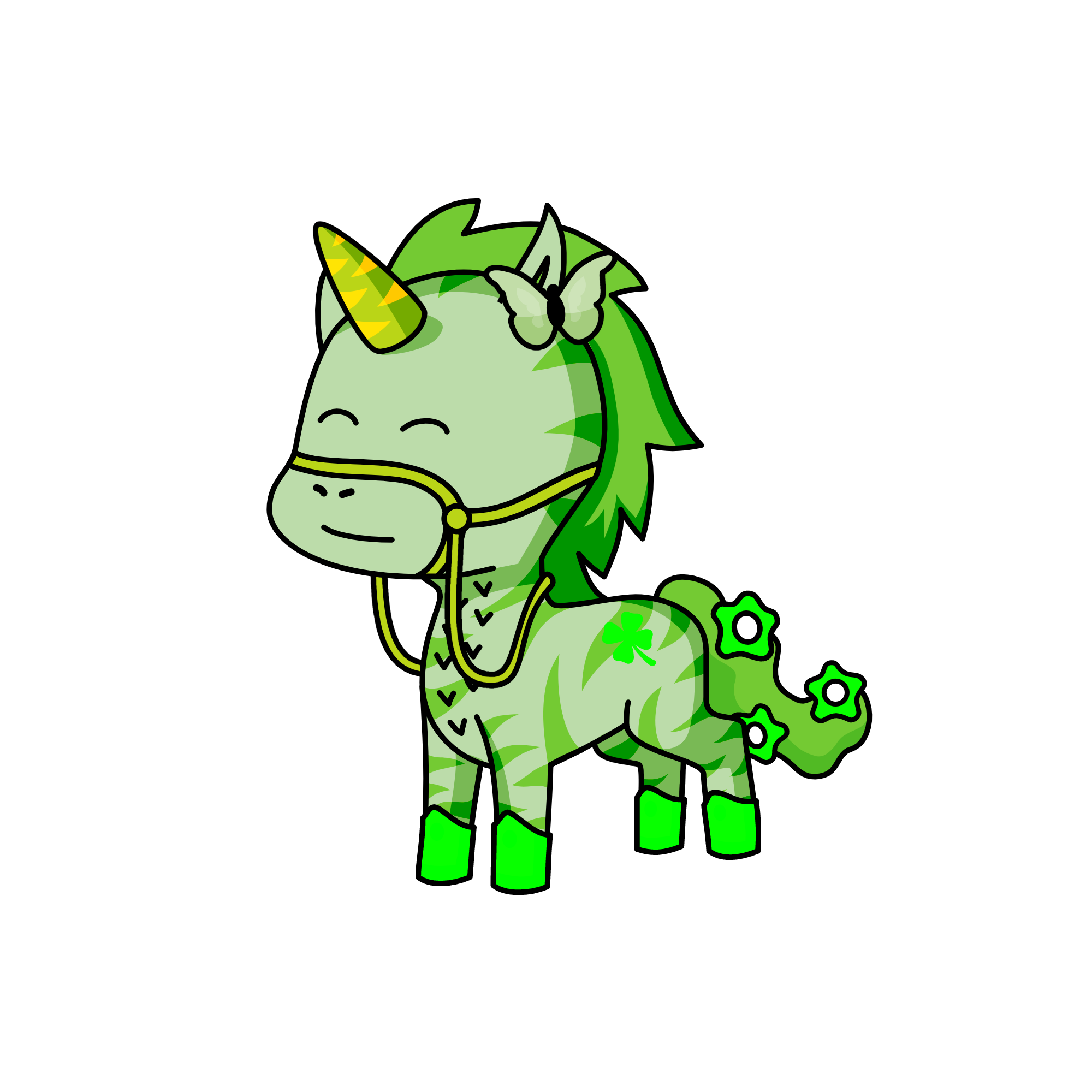 Greenie, the unicorn
