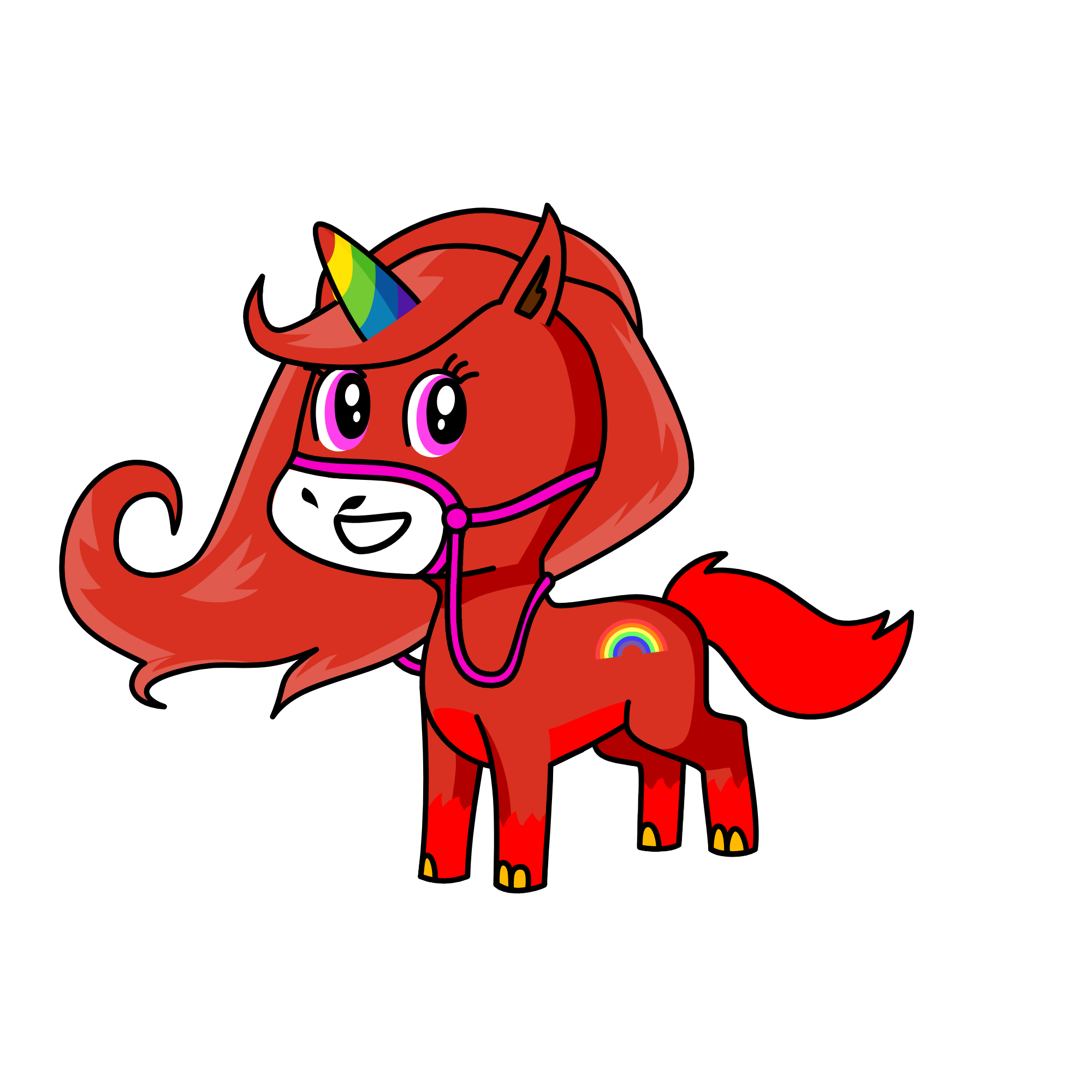 Rainbow Red, the unicorn