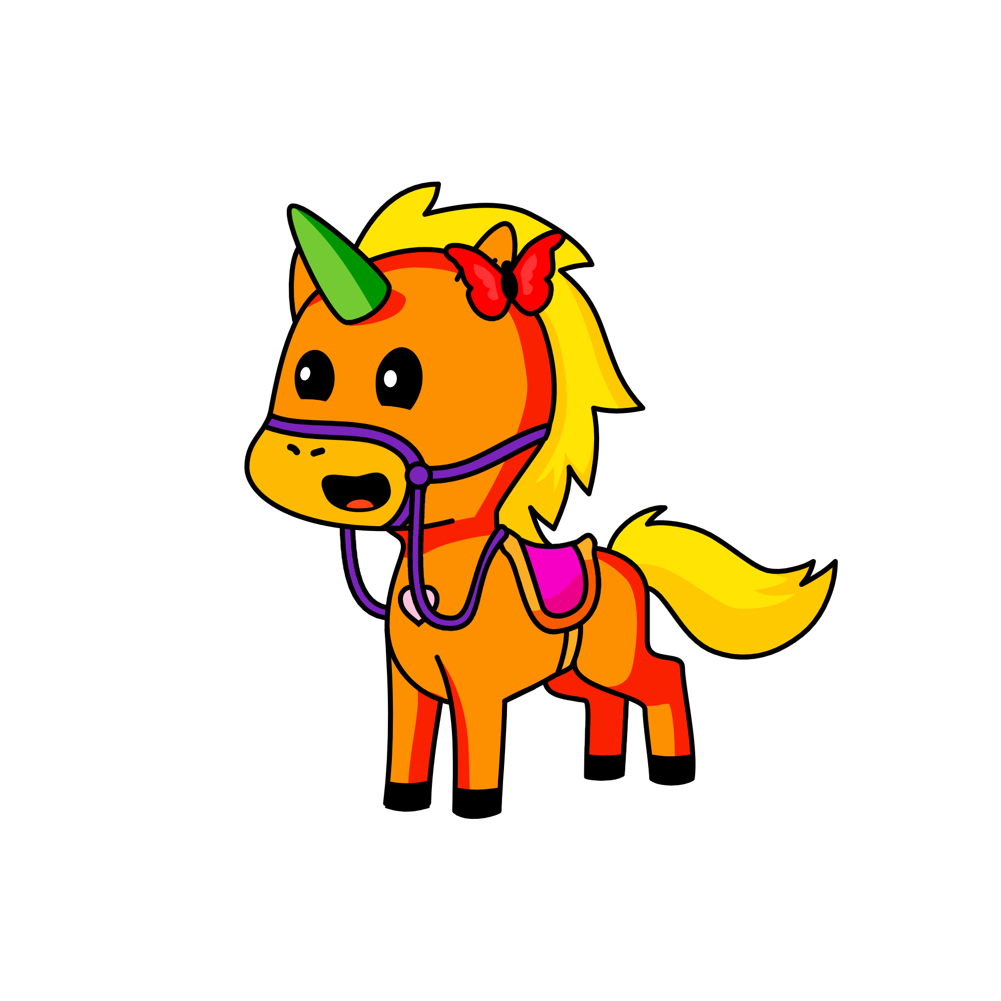 Orange Rainbow, the unicorn