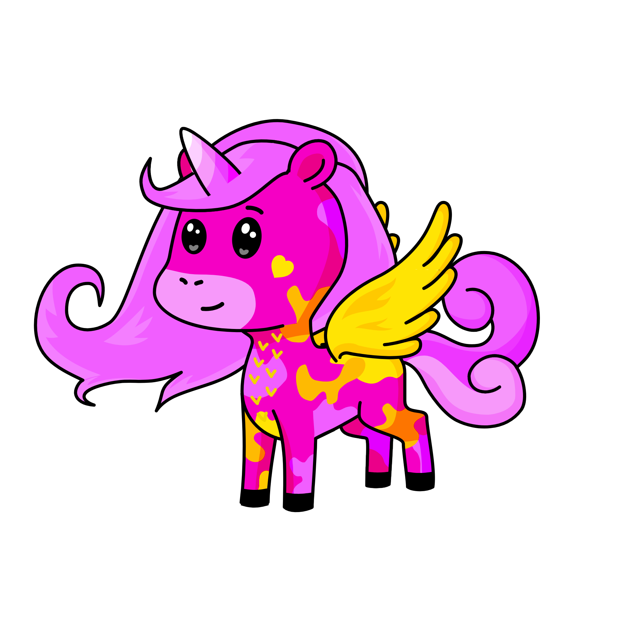 A ForestScale (happy, excited), the unicorn