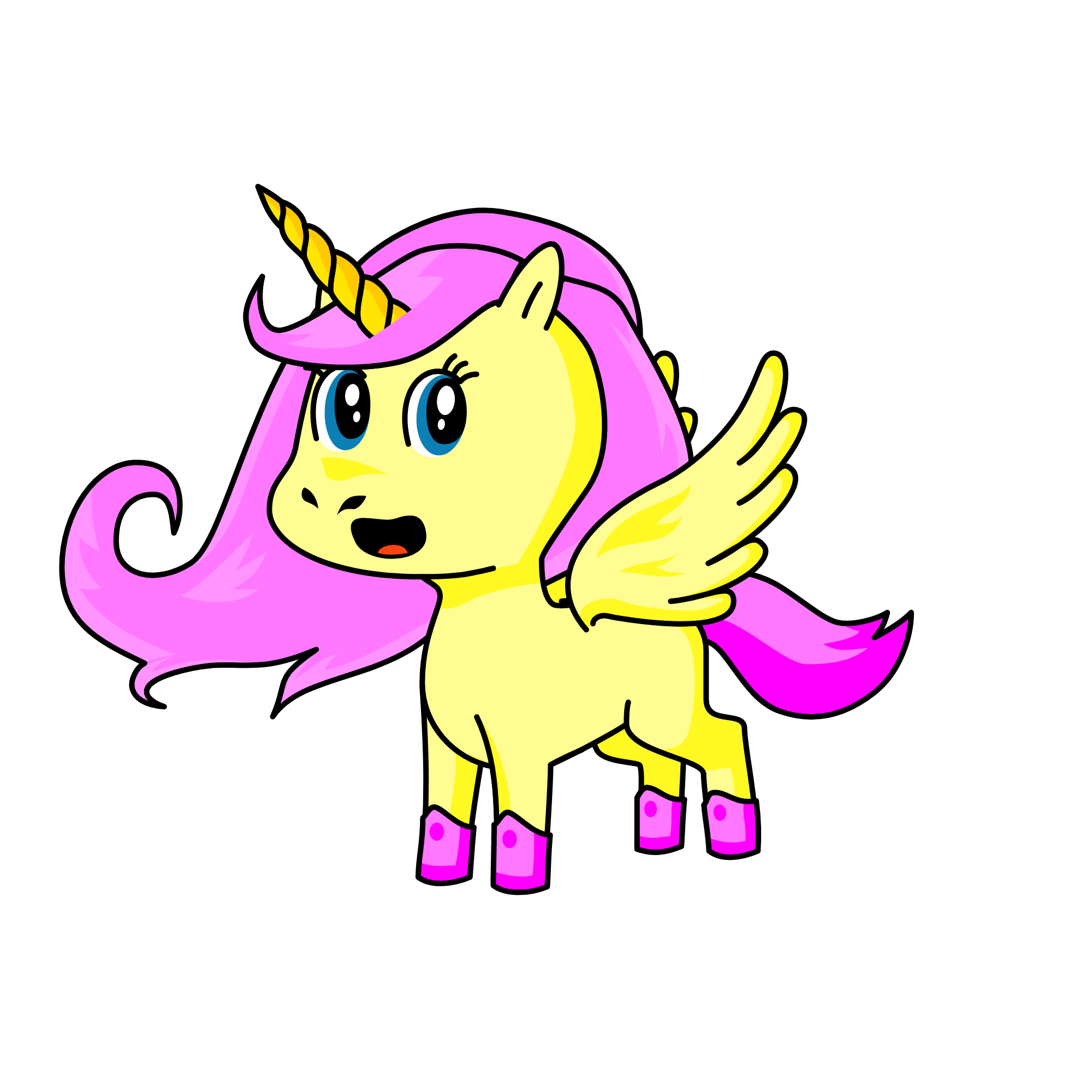 Princess Fluttershy from my little pony, the unicorn