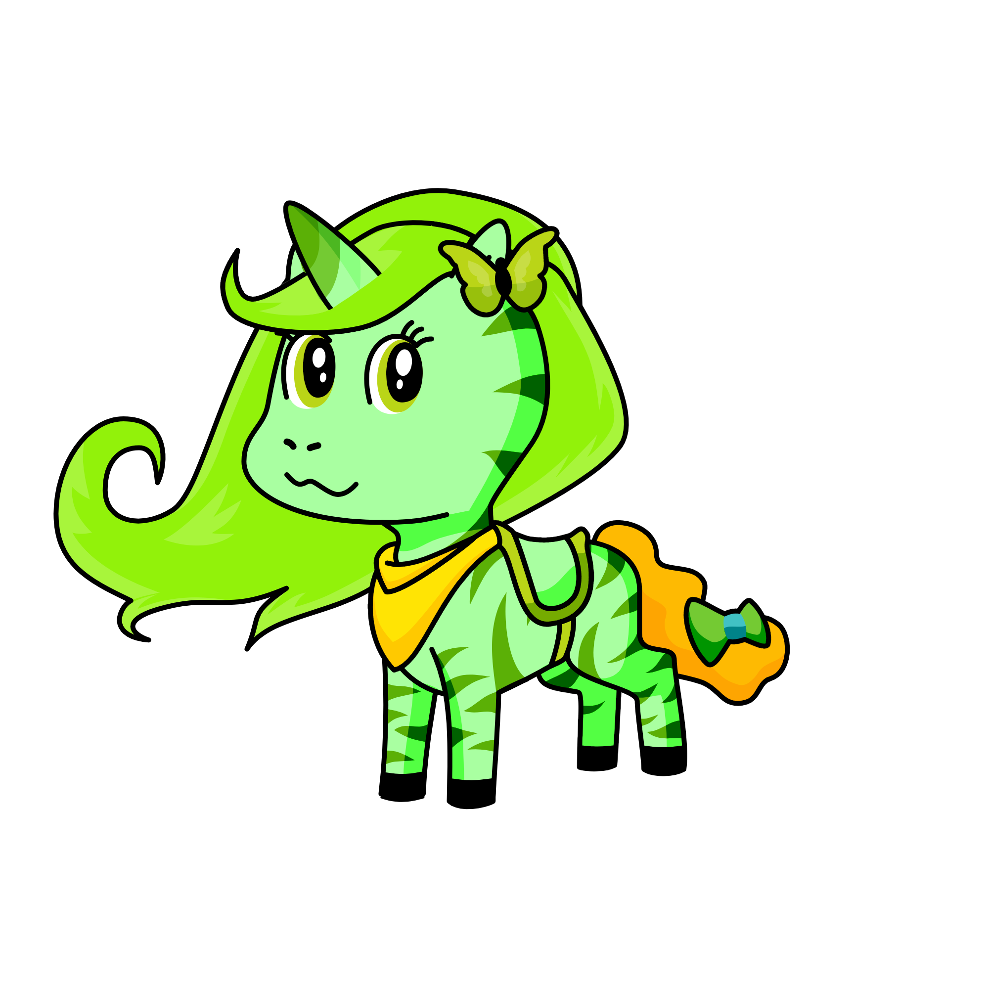 green, the unicorn