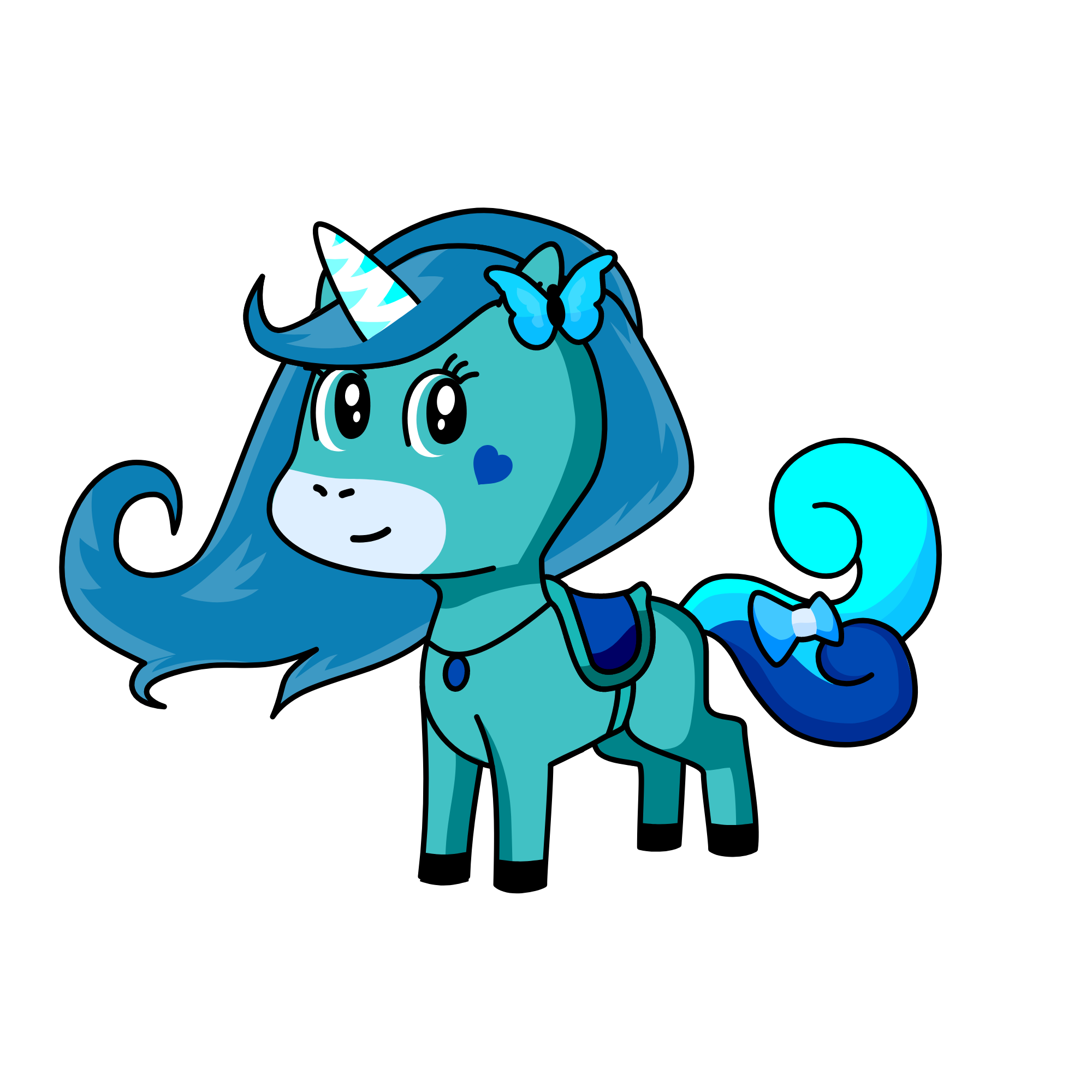 Blue, the unicorn