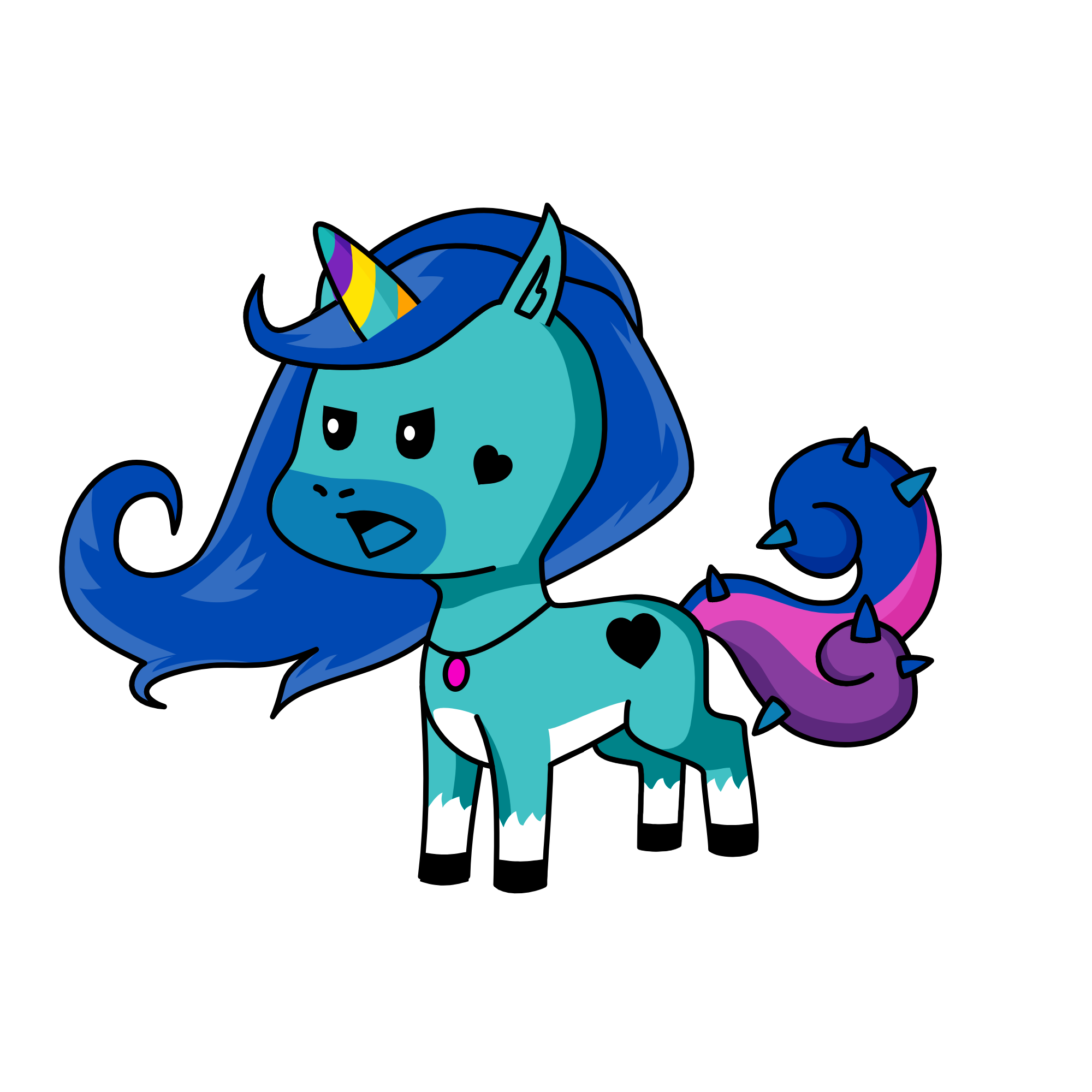 Blueeee, the unicorn