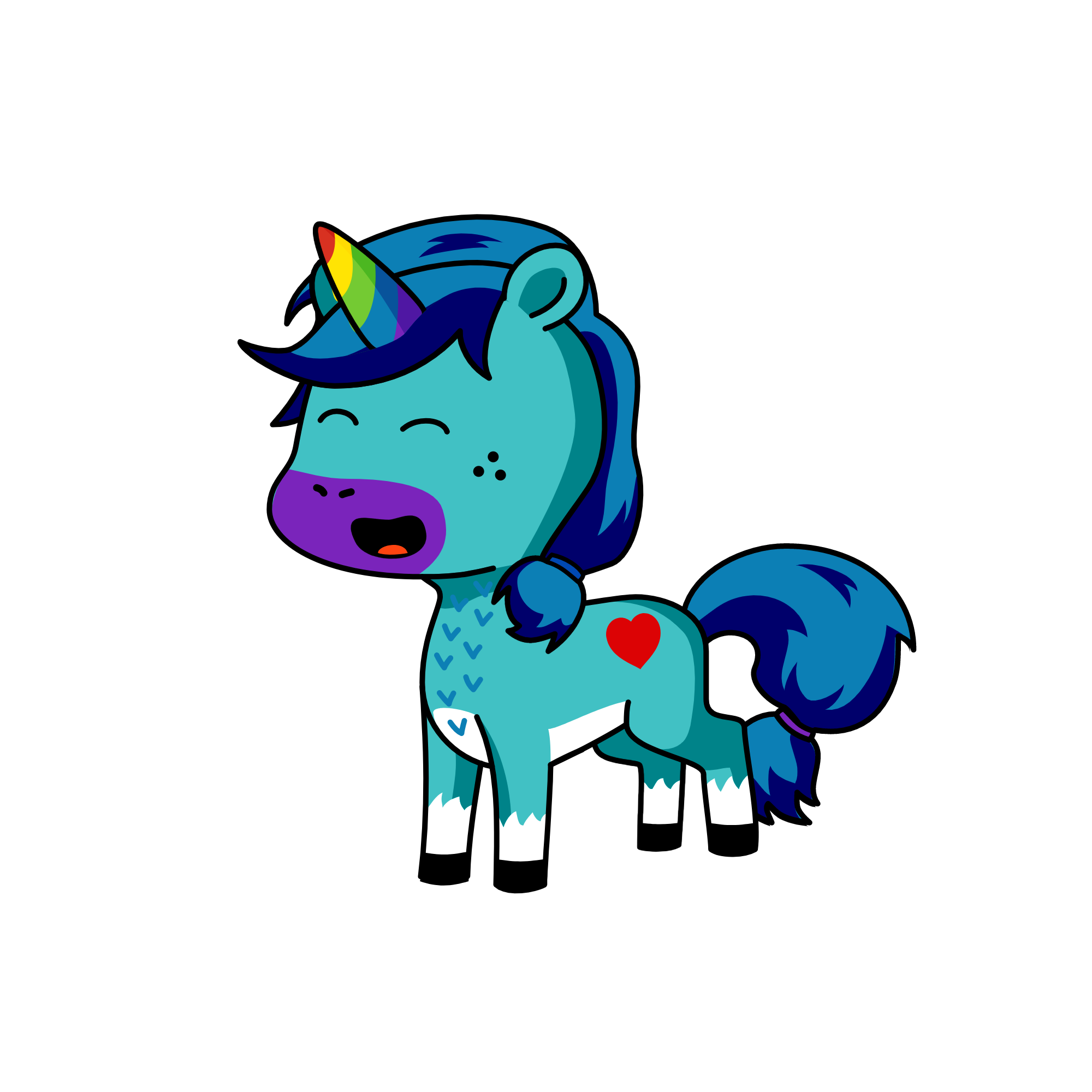 Teal, the unicorn