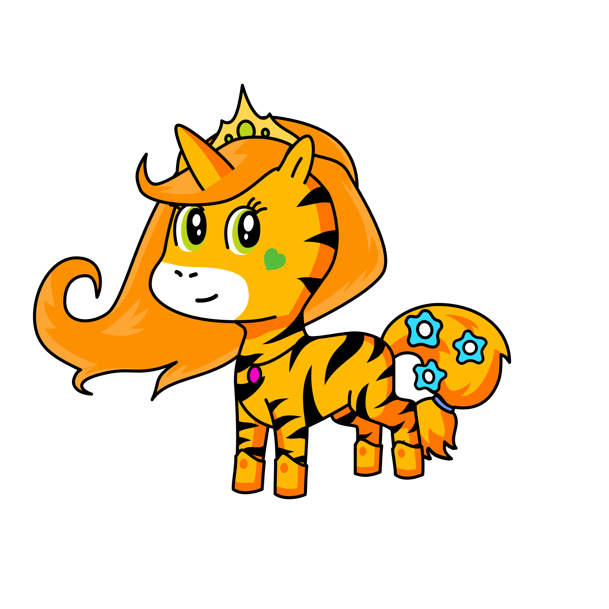 Princess Tiger, the unicorn