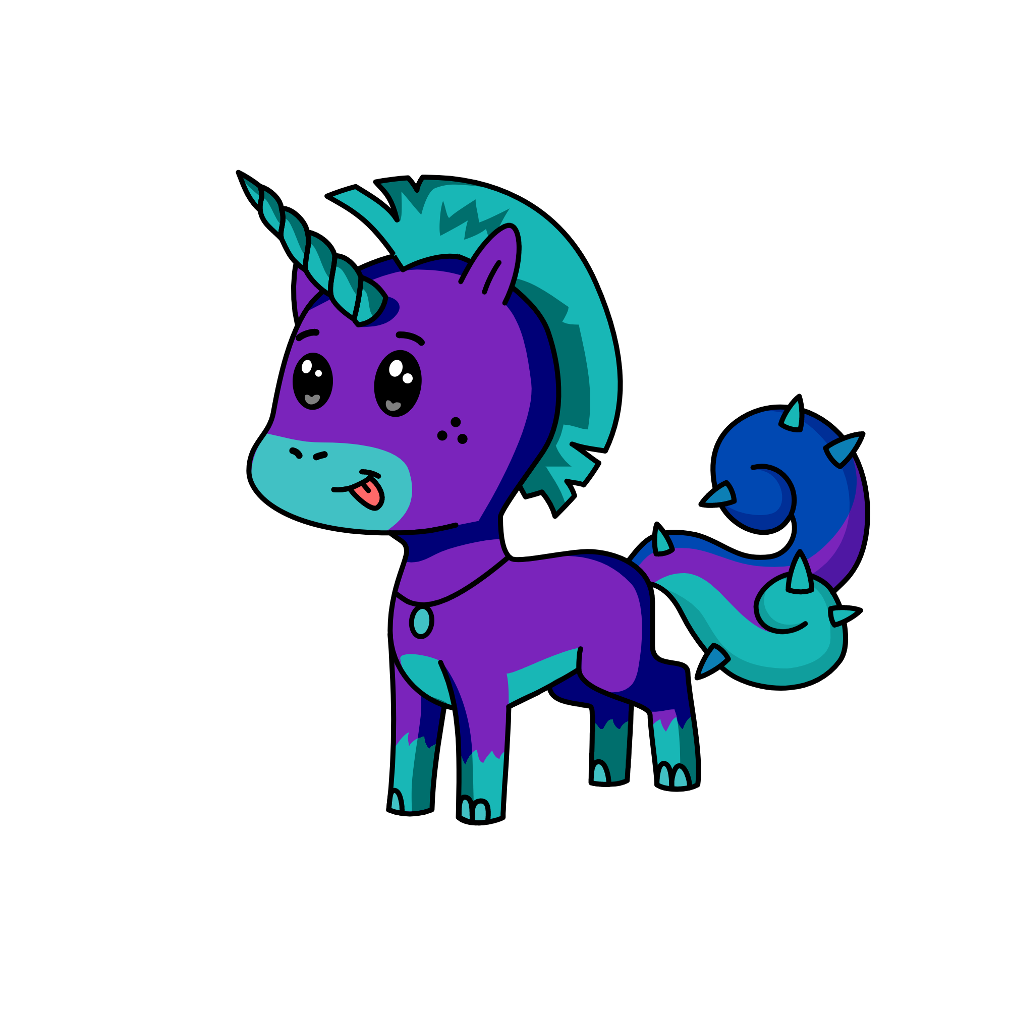 blue, the unicorn