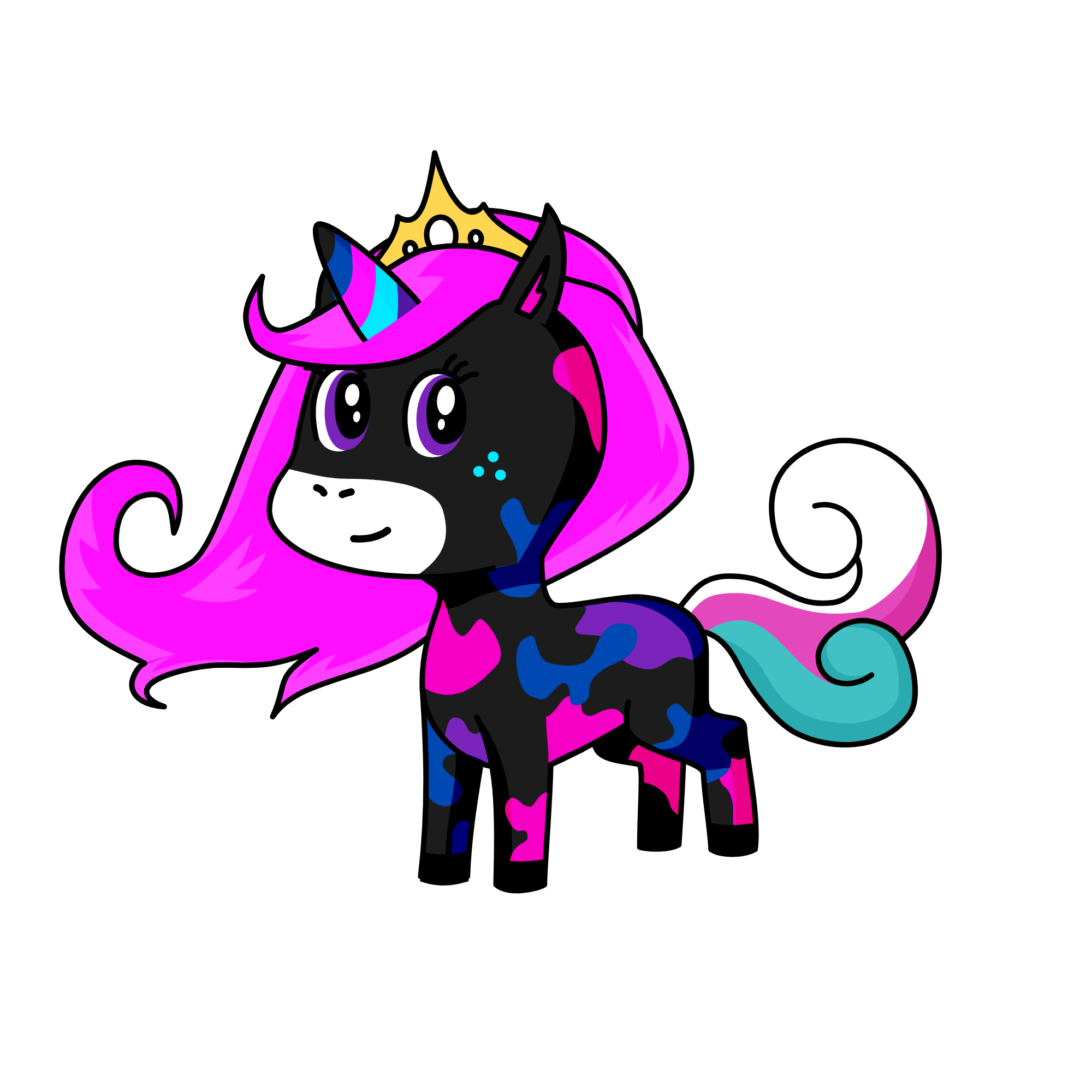 black, the unicorn
