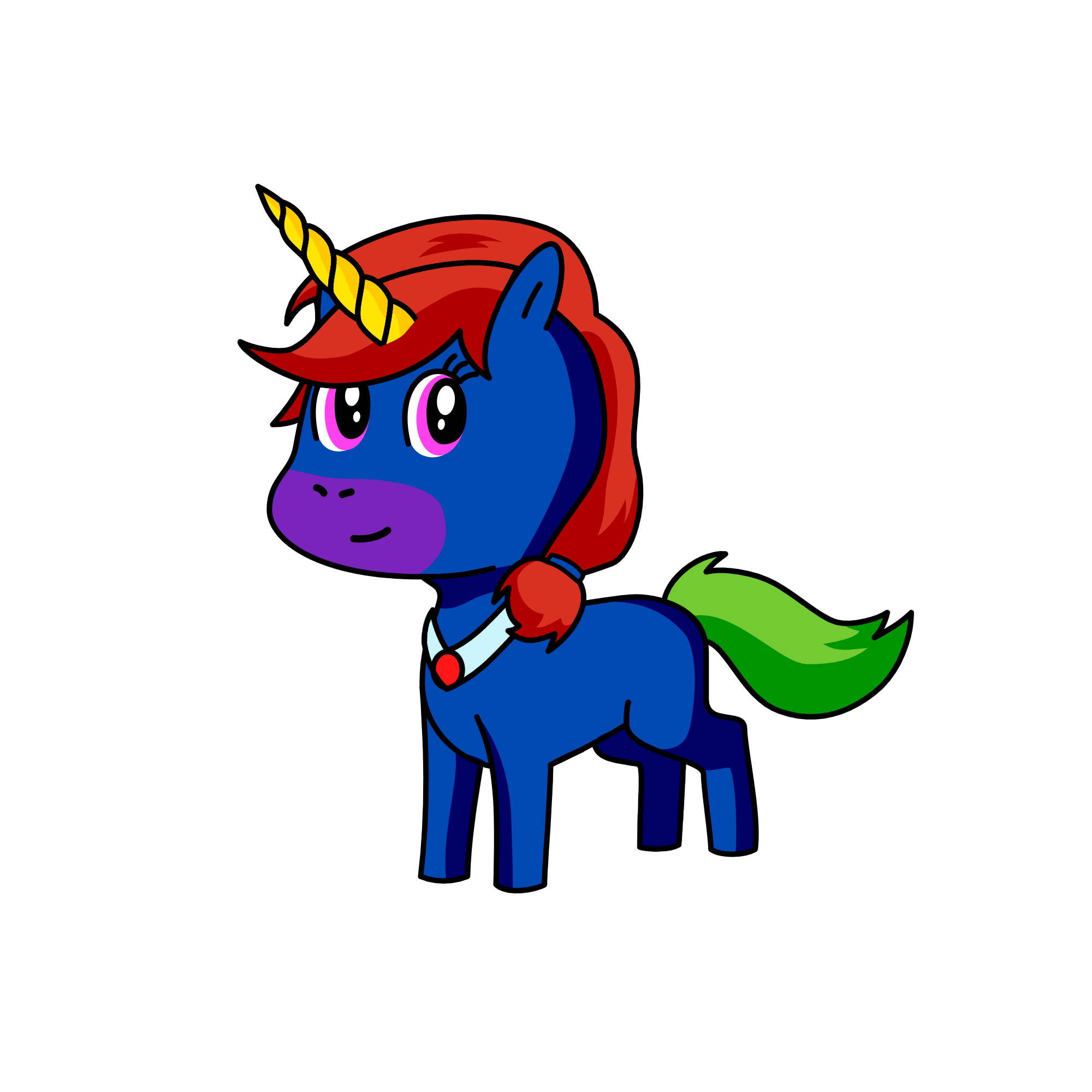 Mjhiuyk, the unicorn