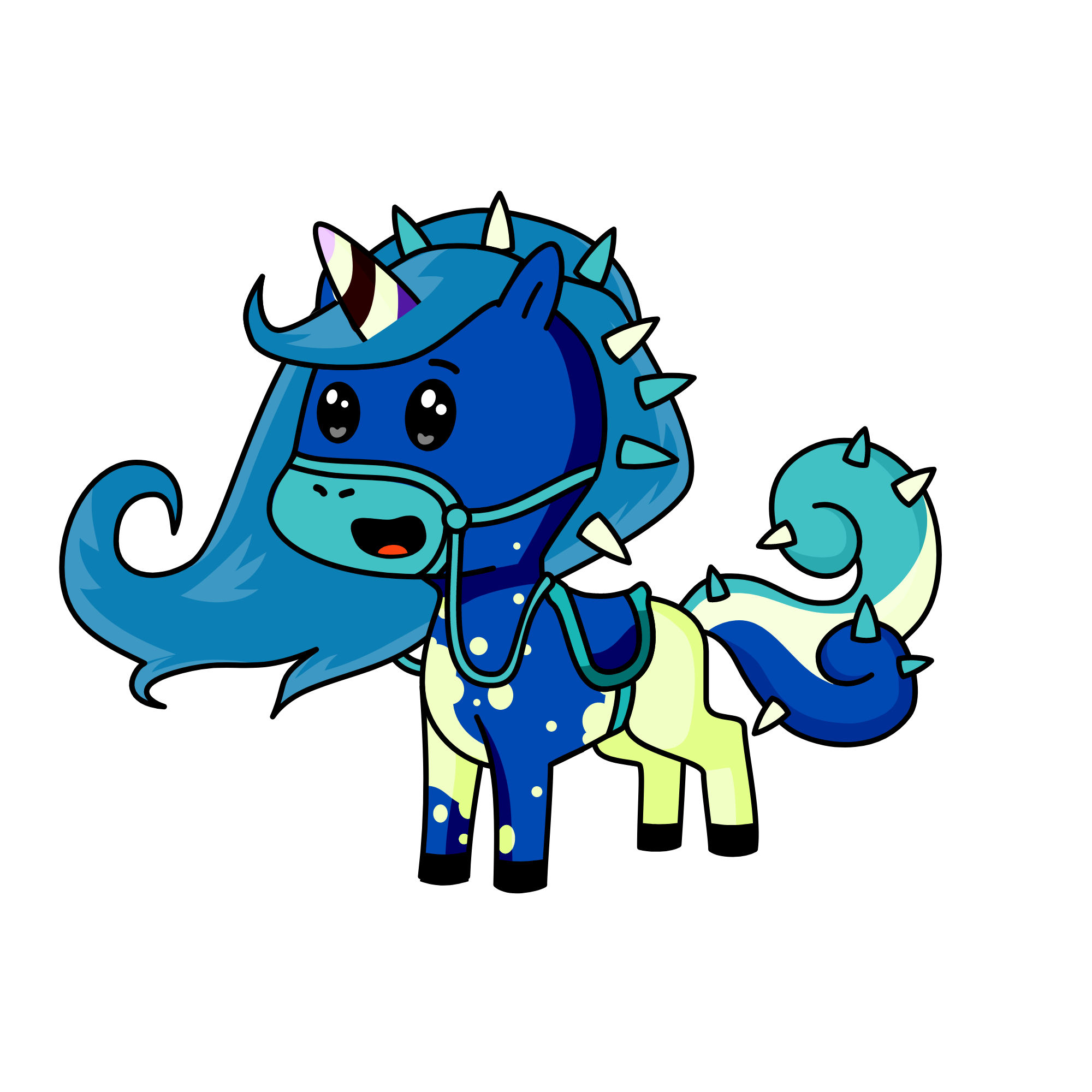 blue, the unicorn