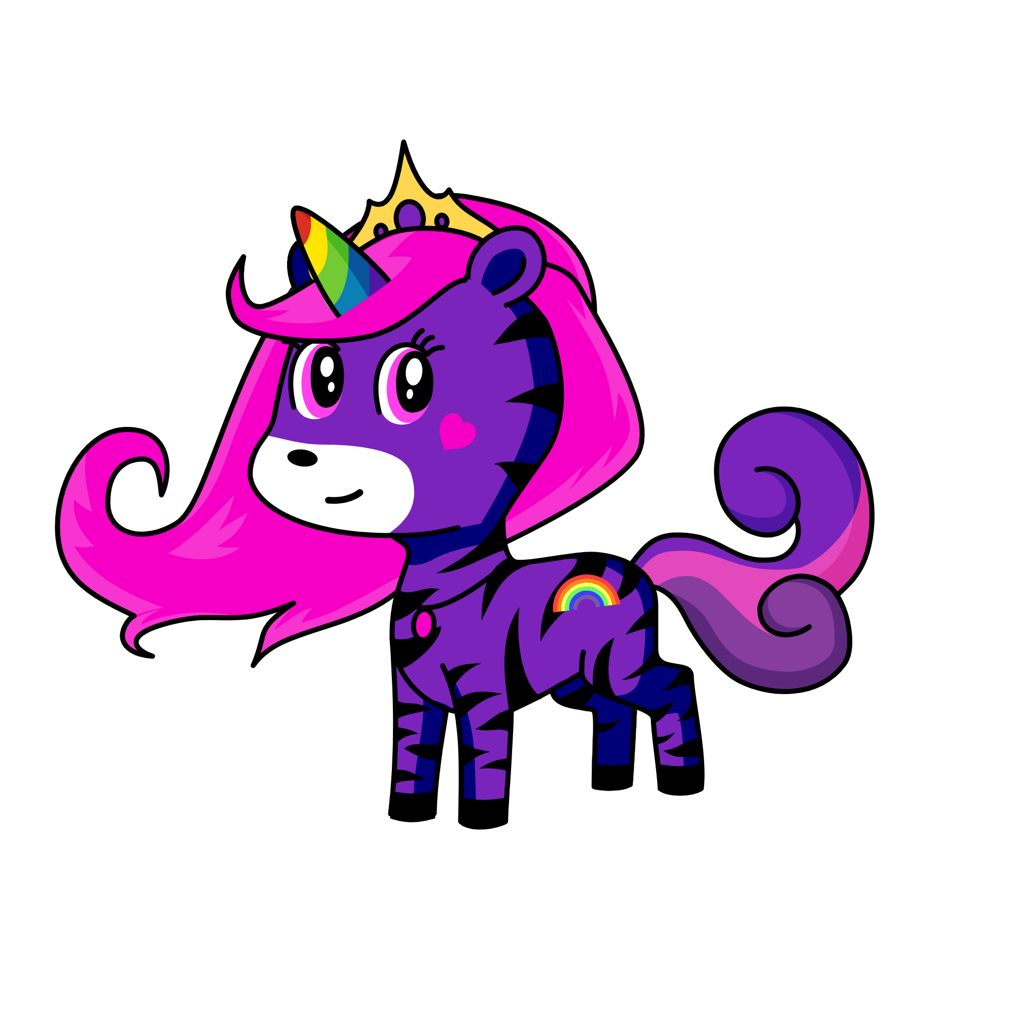 luna with a power stone, the unicorn