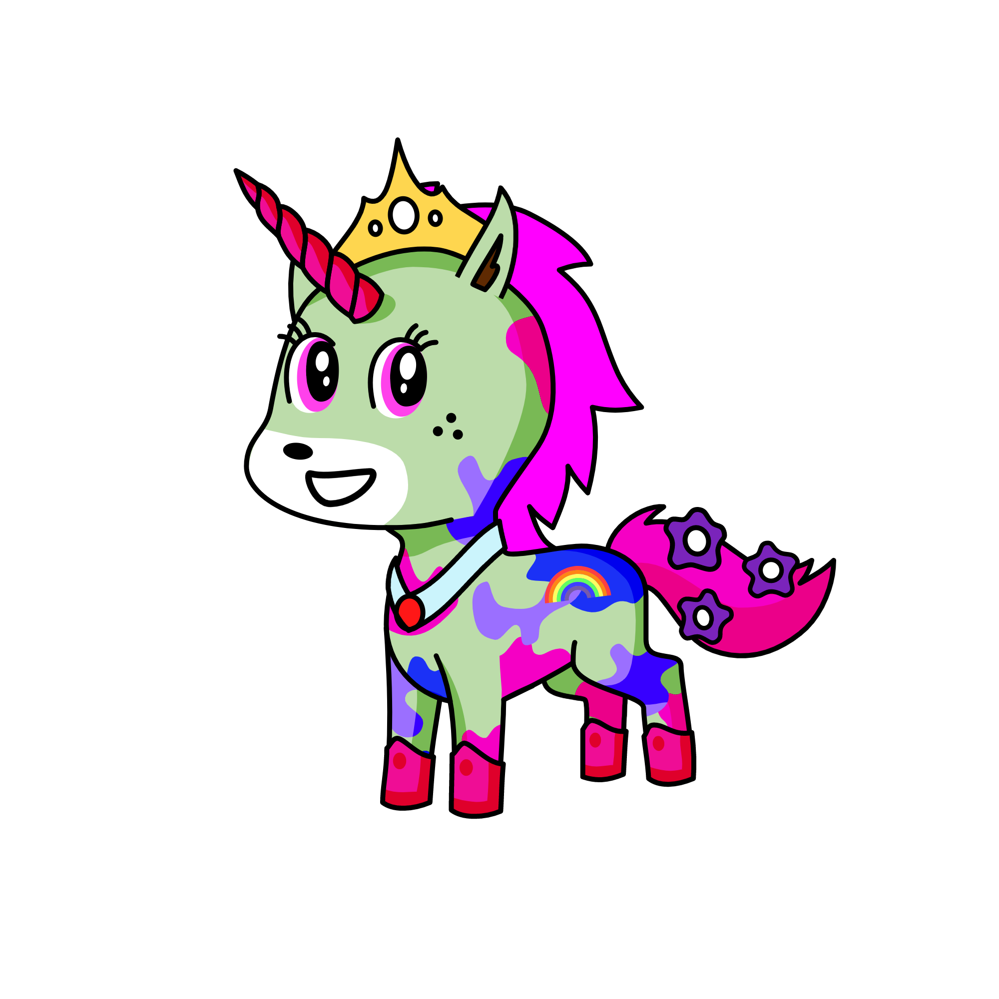 Rainbow lily, the unicorn