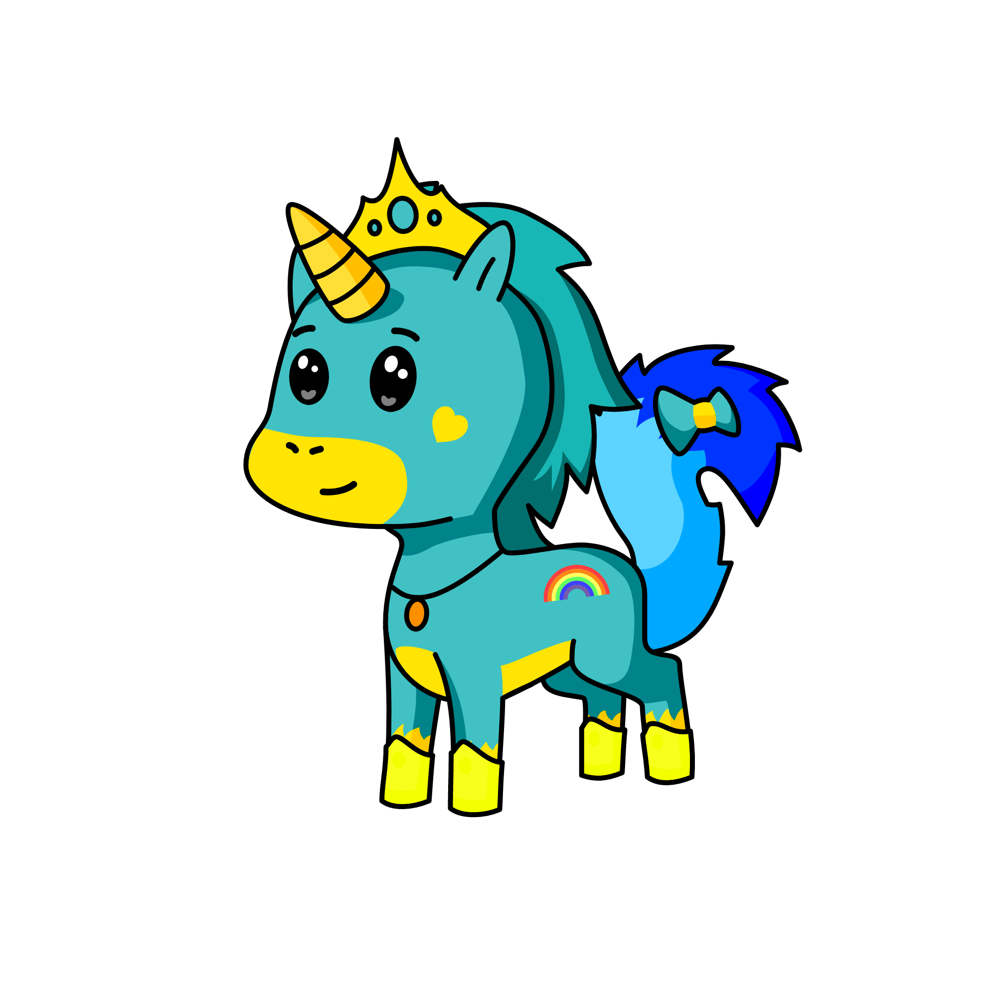  Yellow And Blue, the unicorn