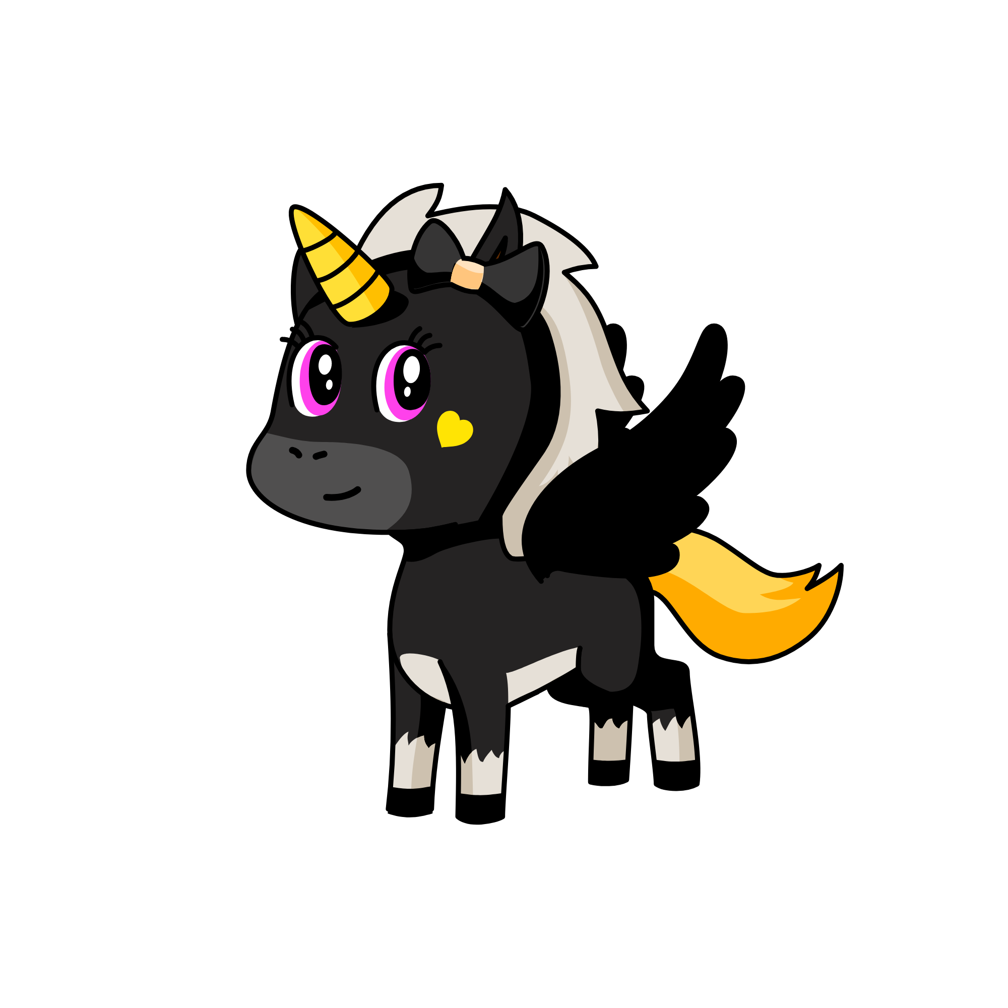 Yellow And Black, the unicorn