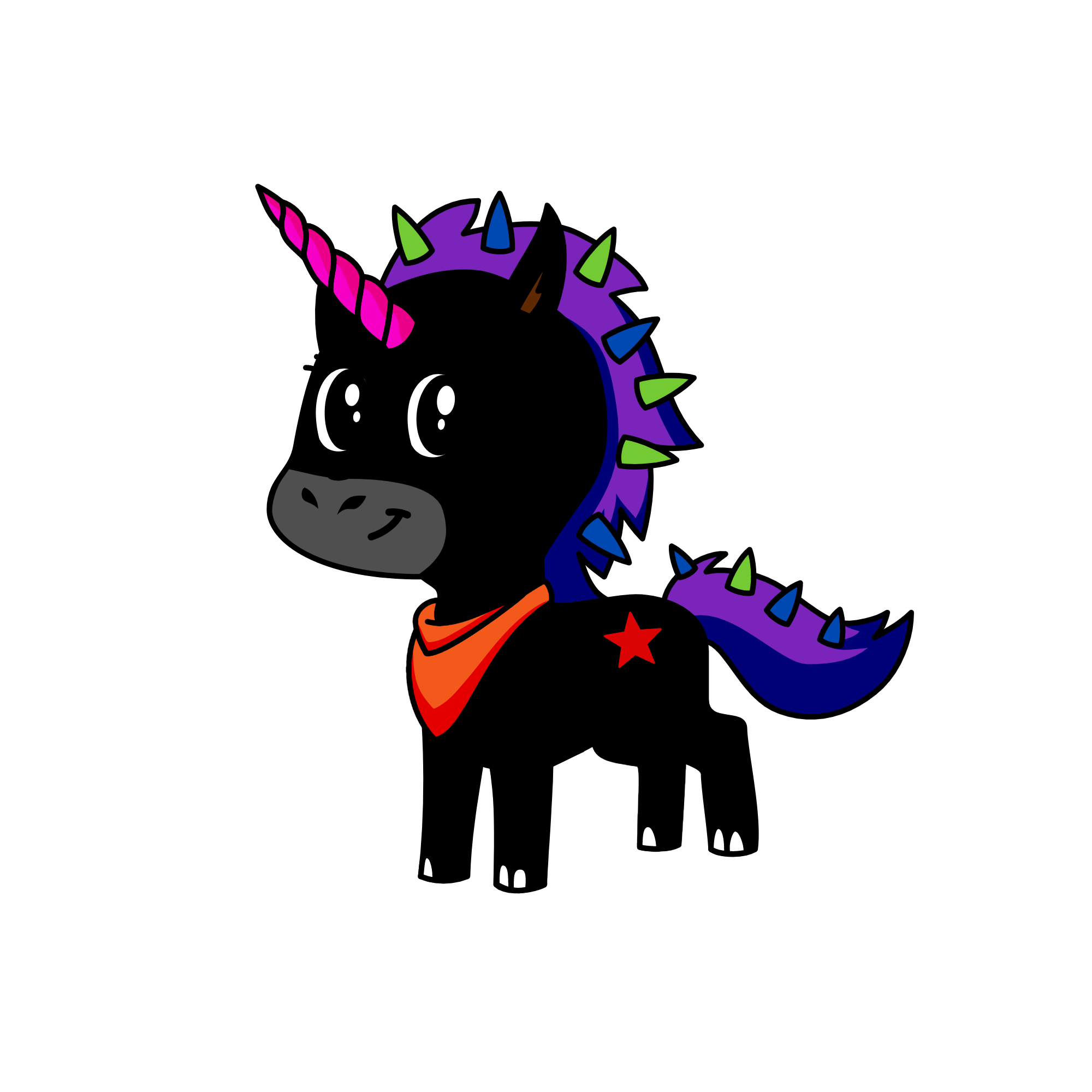 Blackie, the unicorn