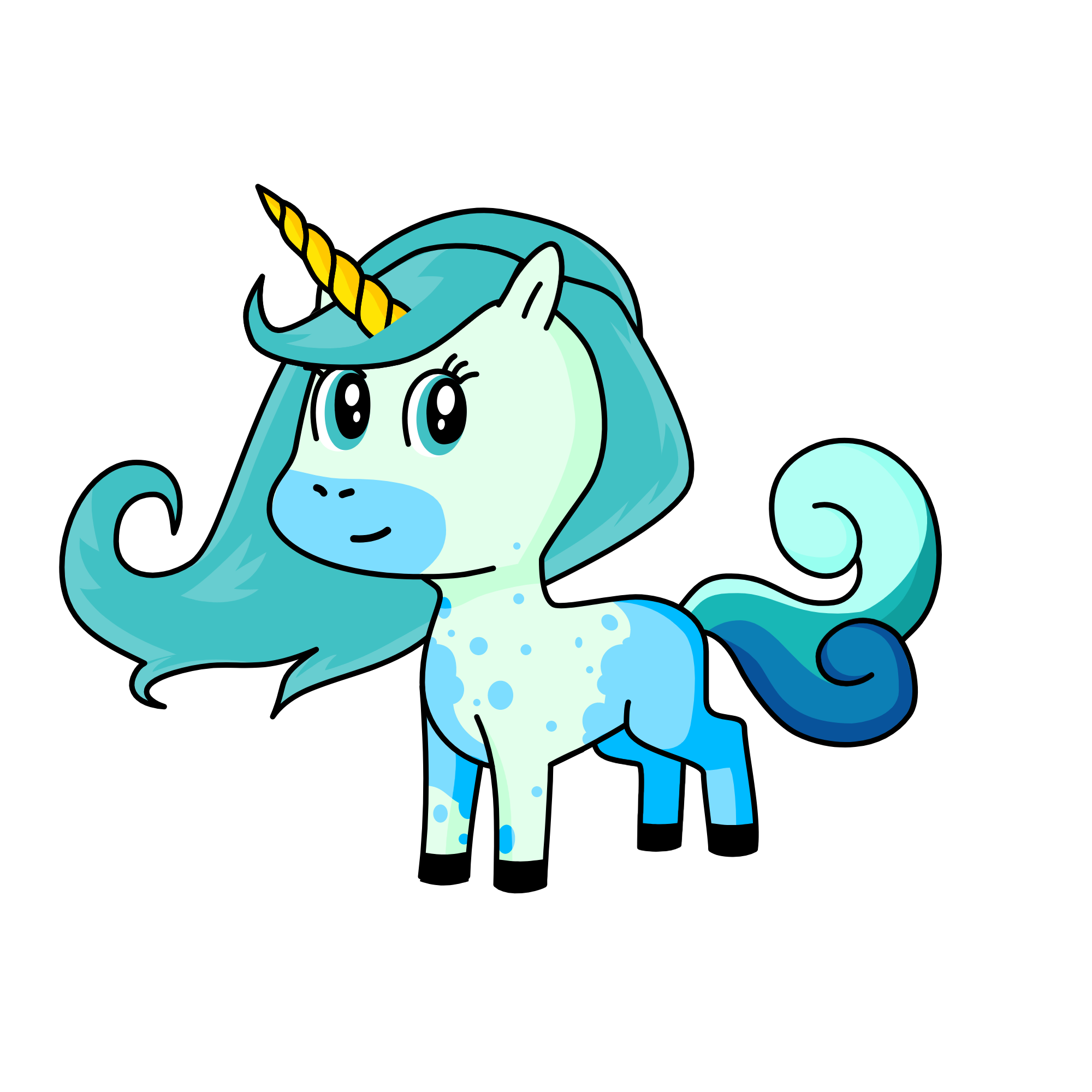 blue, the unicorn