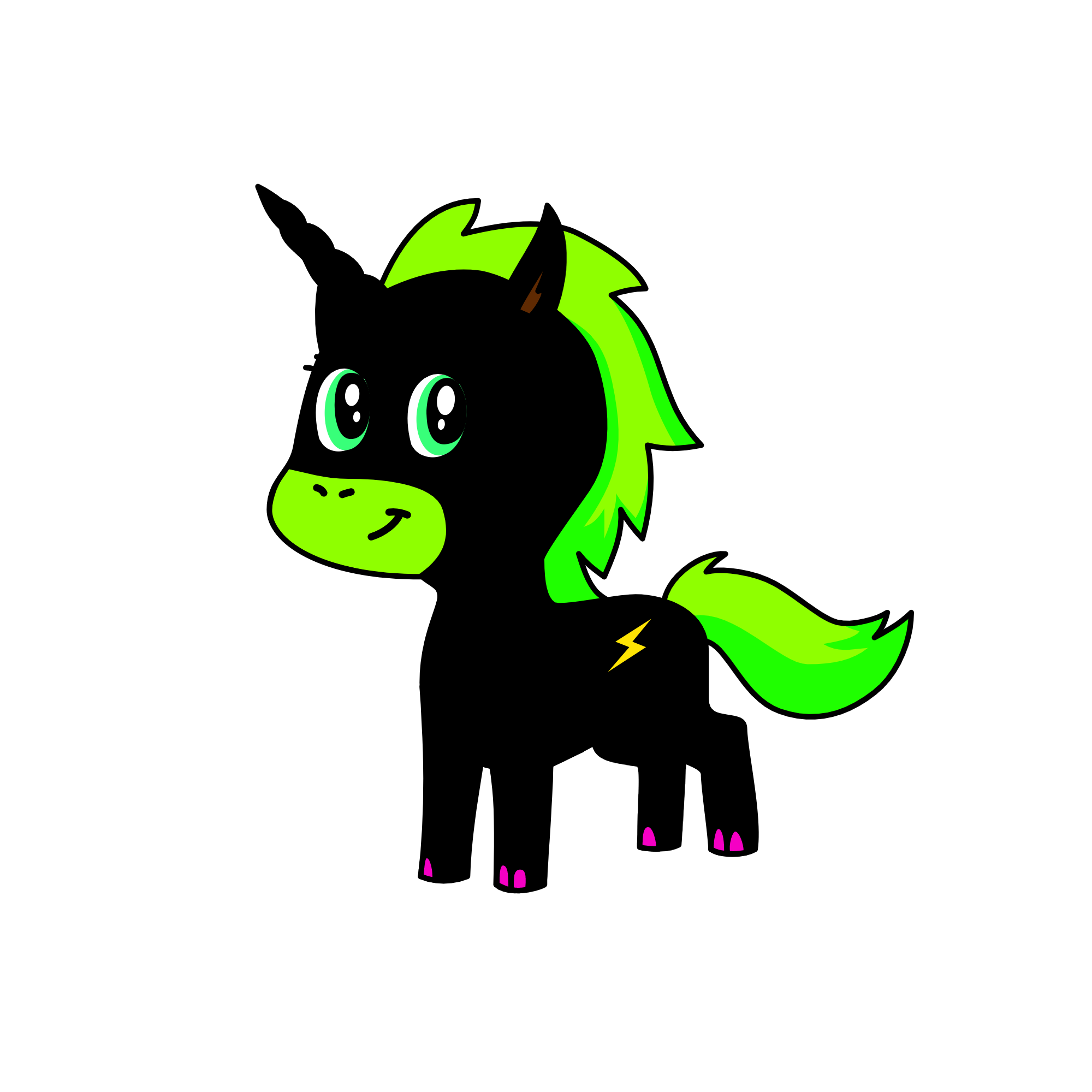 Neon Q.T., the unicorn