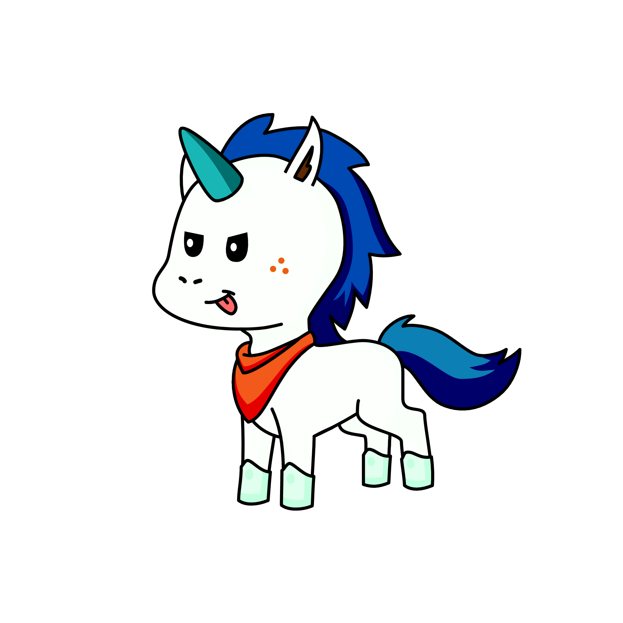 Jason The Blue-man, the unicorn