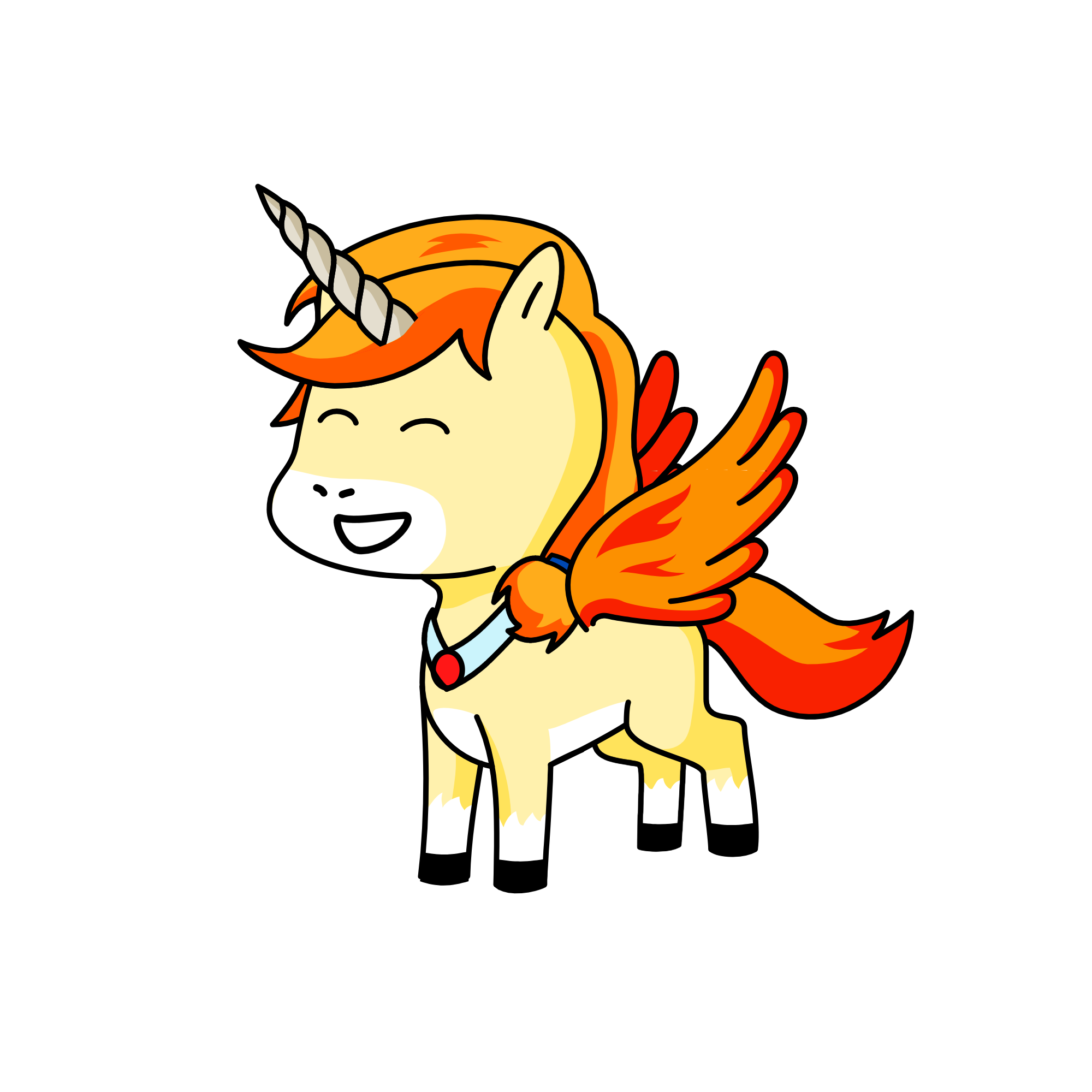 orange, the unicorn