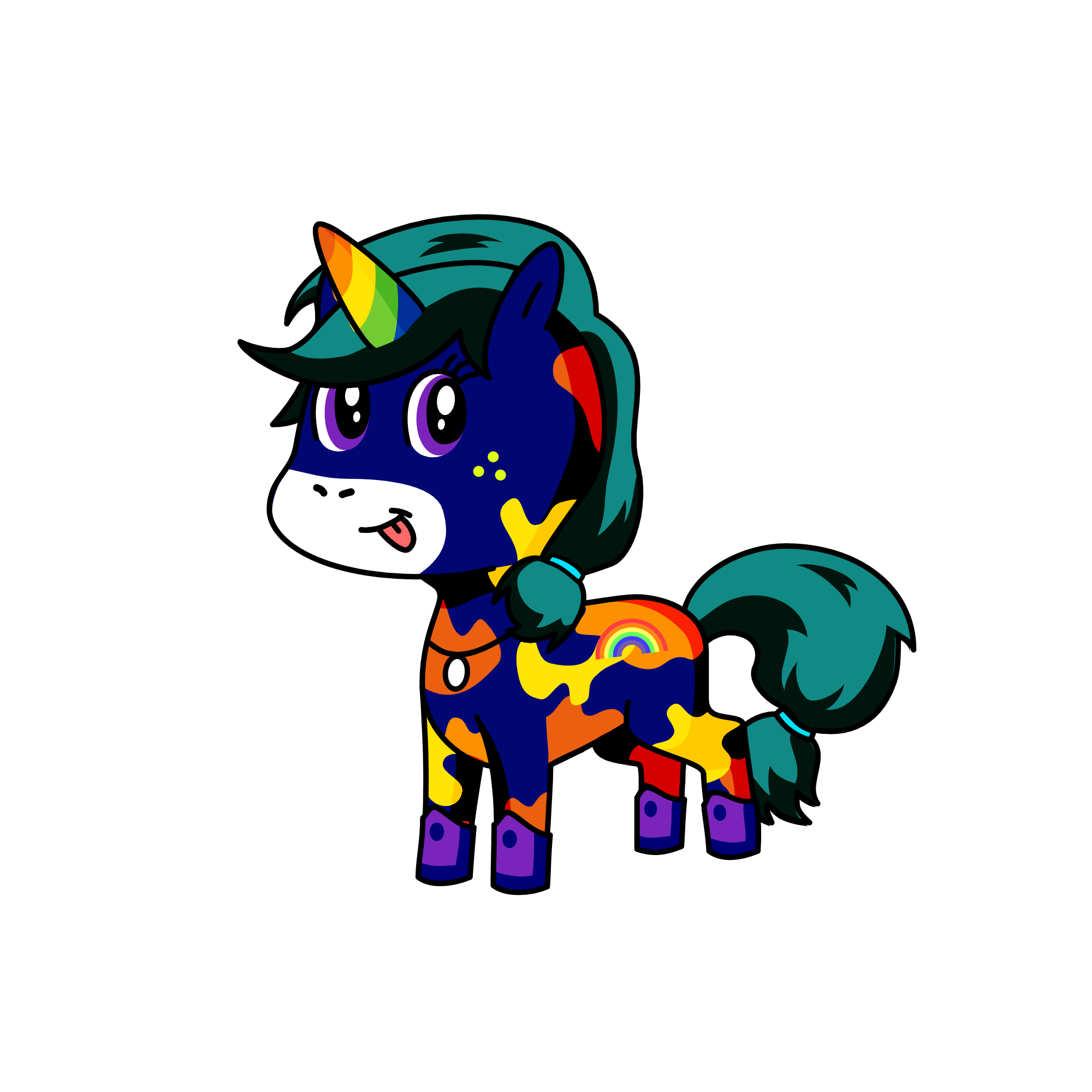 Rainbow, the unicorn