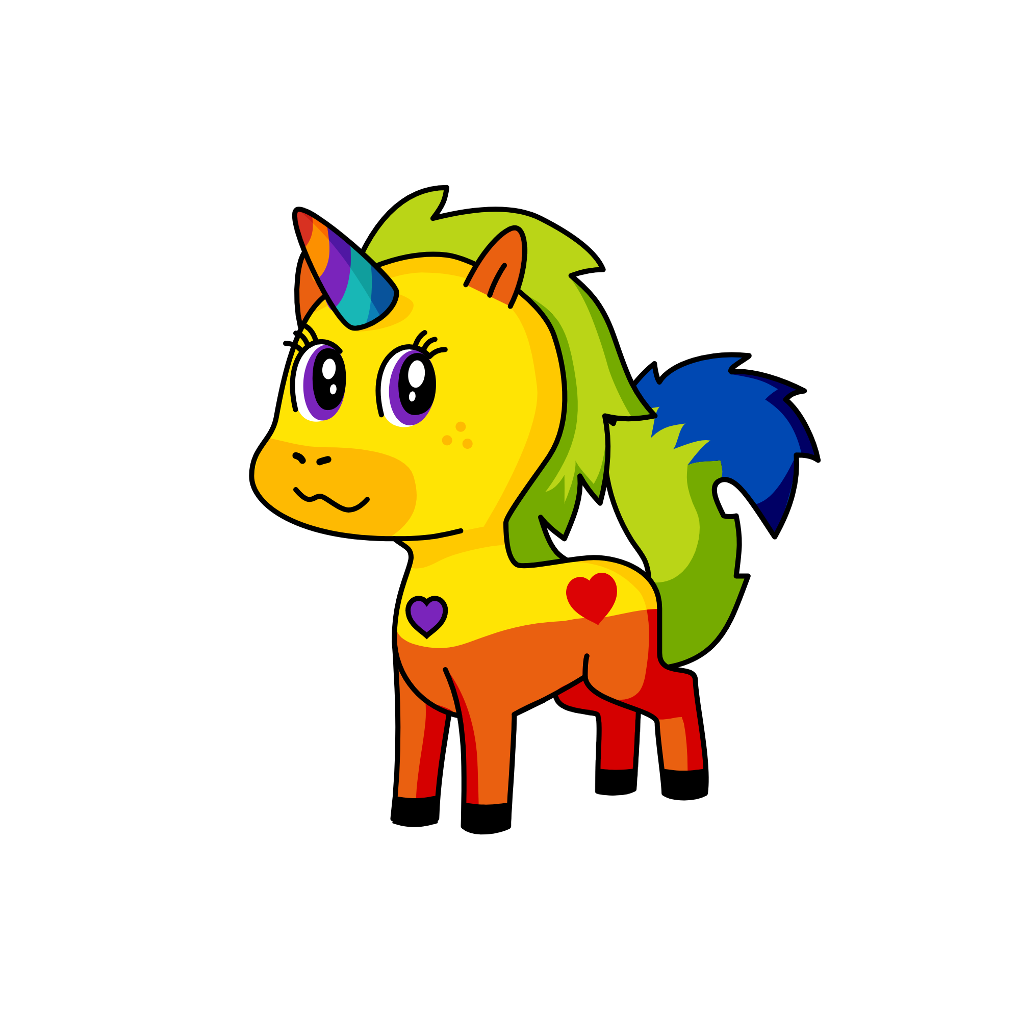 R A I N B O W, the unicorn