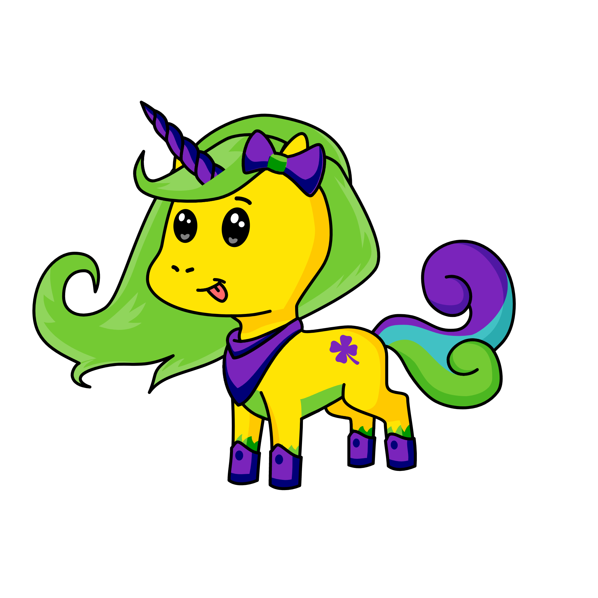 Purple Horn, the unicorn