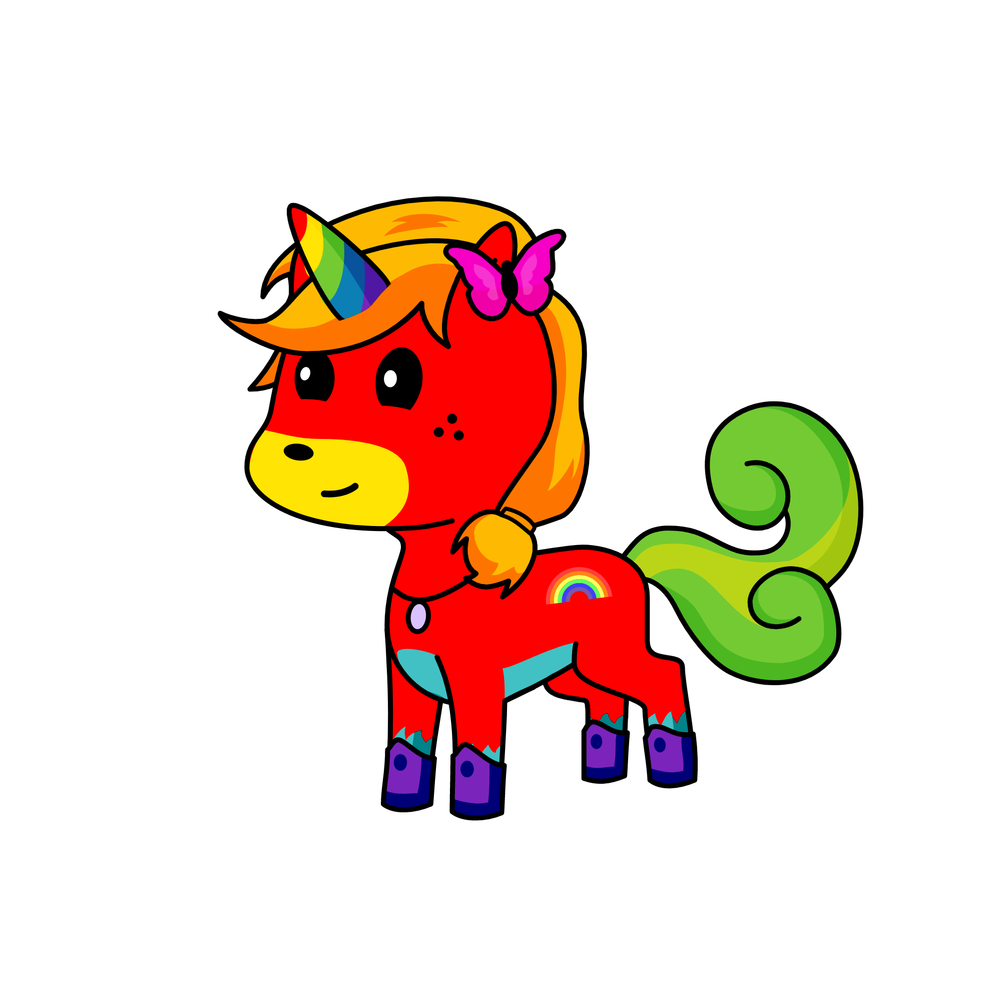 rainbow star, the unicorn