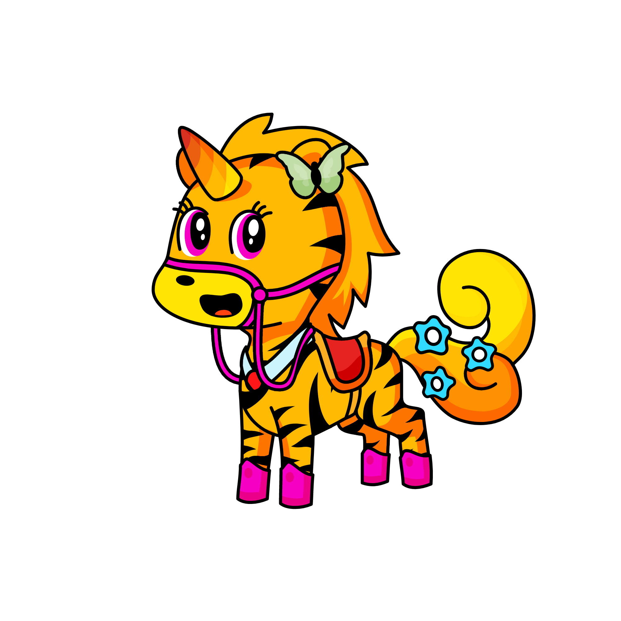 Tiger horse, the unicorn