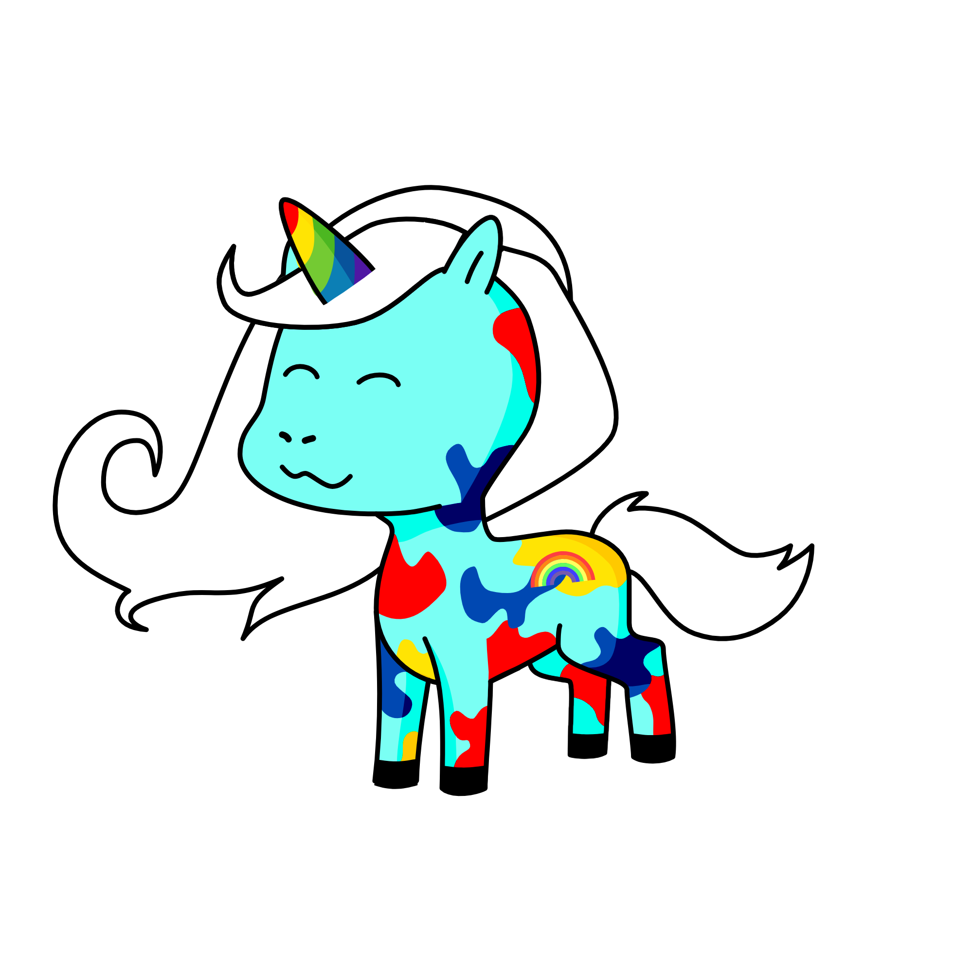 rainbow in the sky, let me fly, let me flyyy,, the unicorn