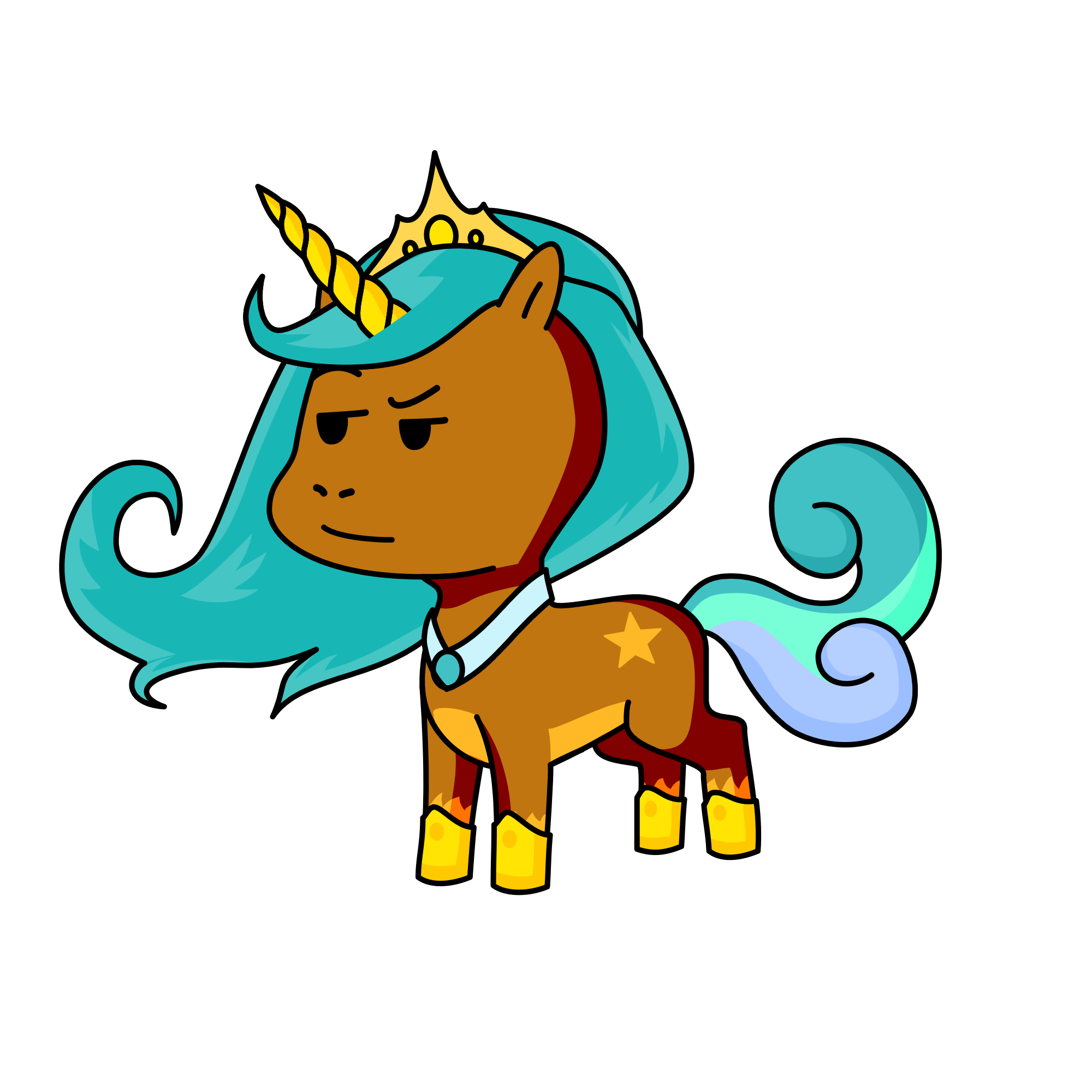The bossy Queen Zoe, the unicorn