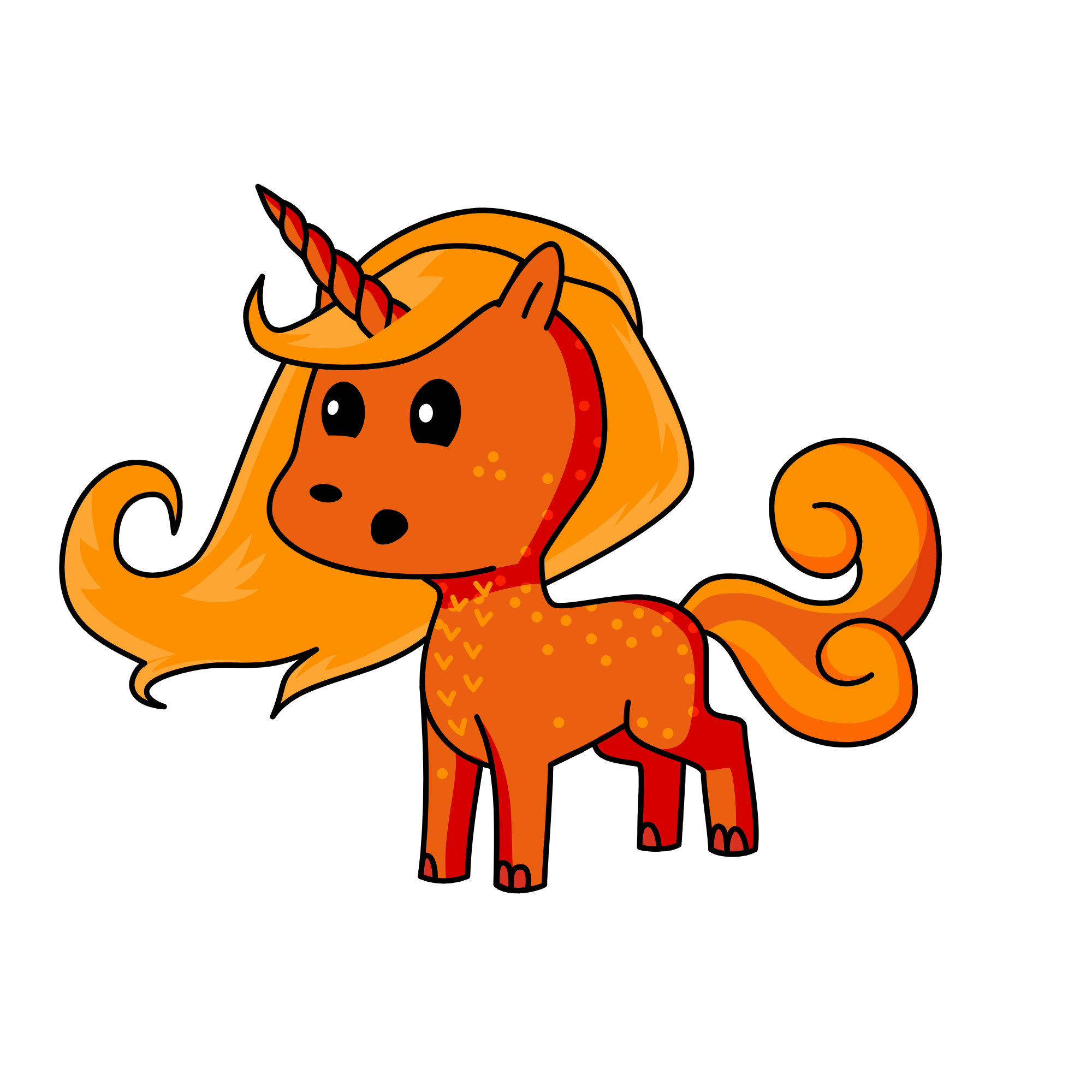 Orange, the unicorn