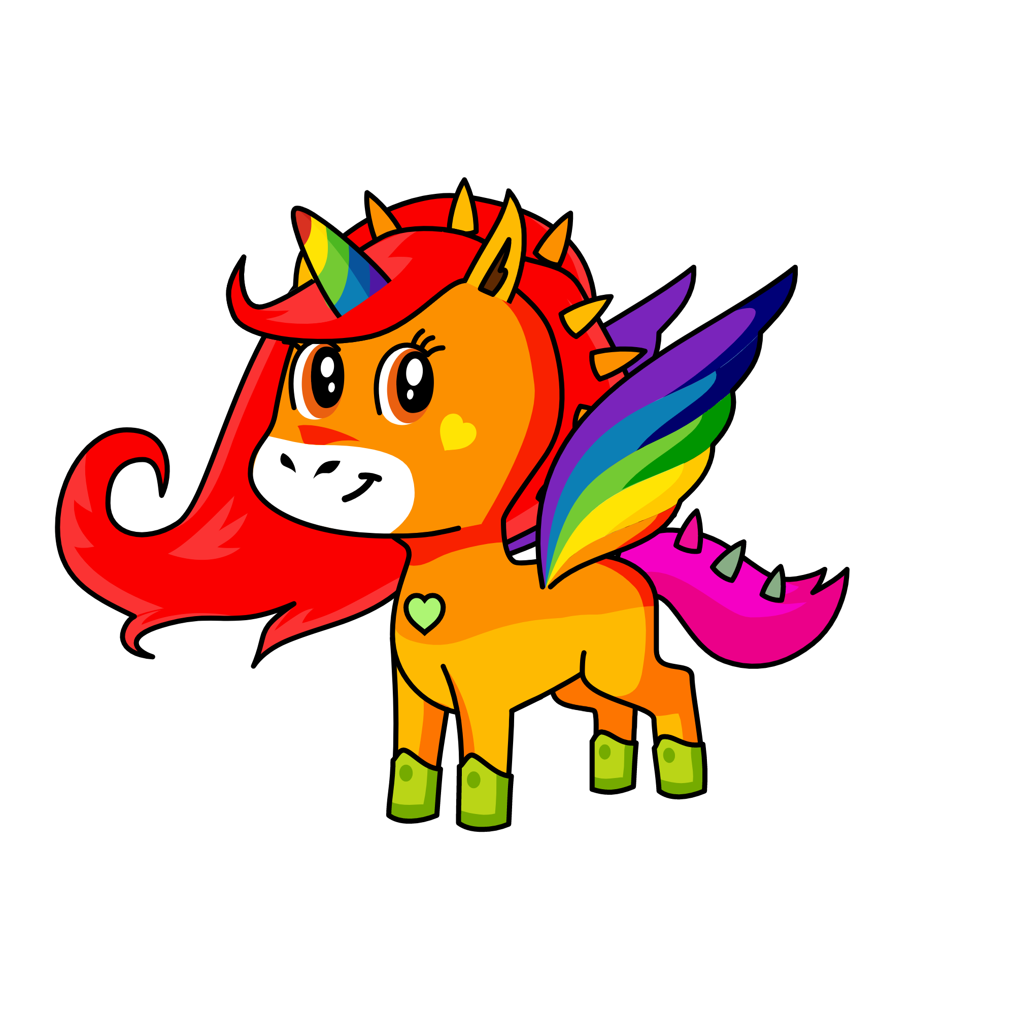 rain bow, the unicorn