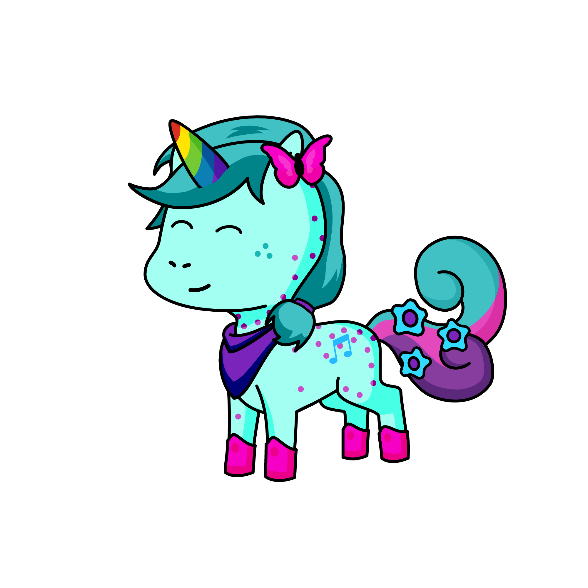 Rainbow, the unicorn