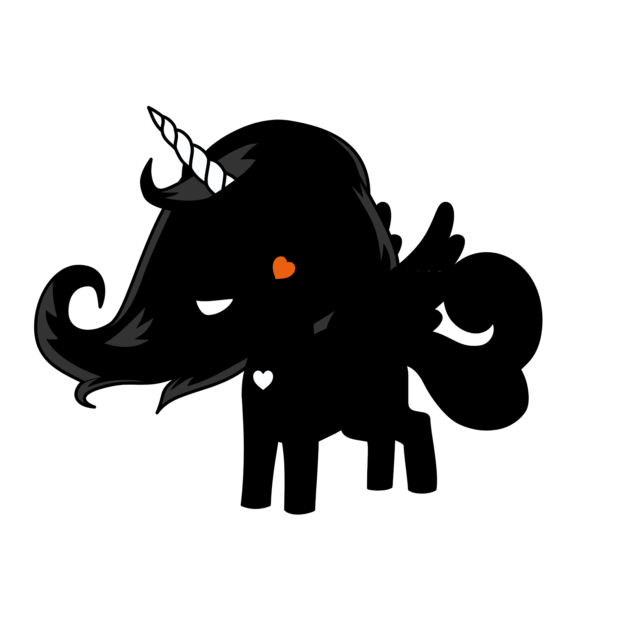 Blacky, the unicorn
