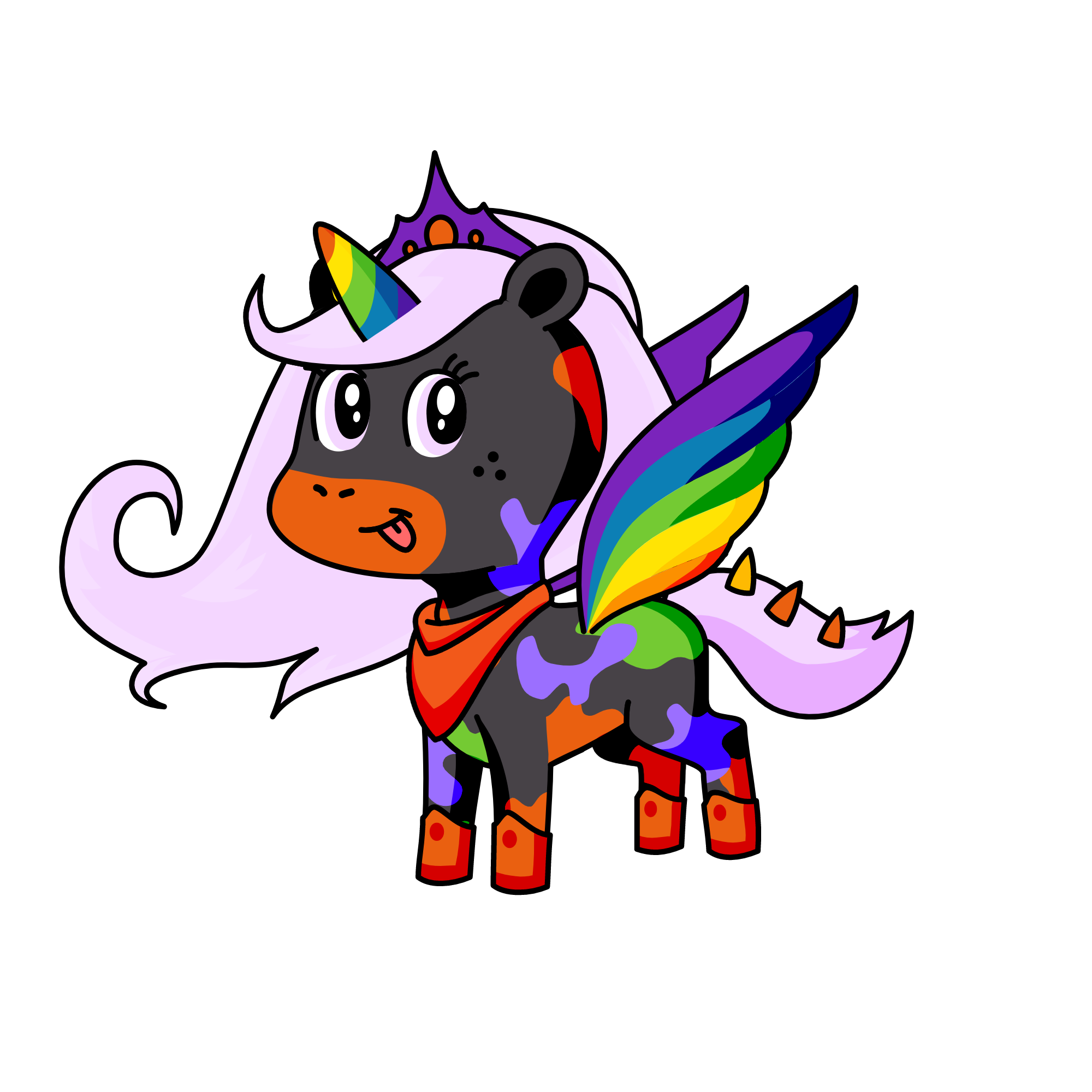 queen of rainbow, the unicorn