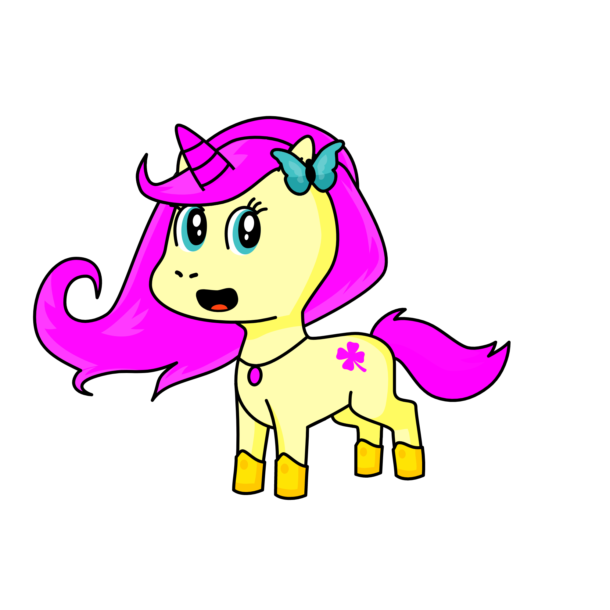Flutter shy, the unicorn