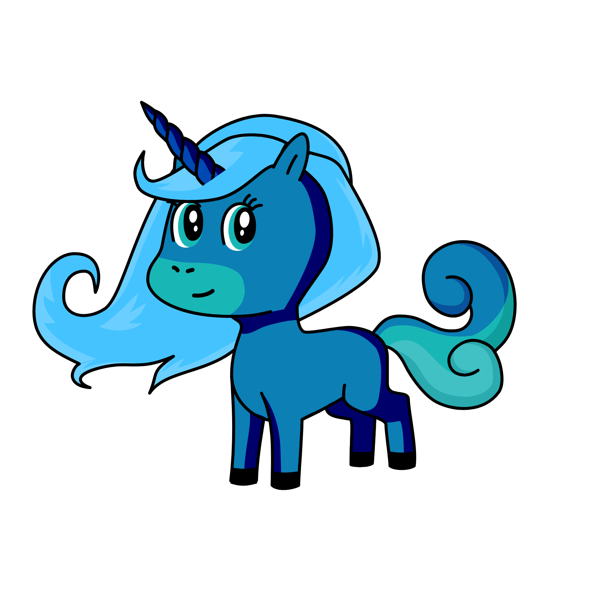 Queen Bluey, the unicorn