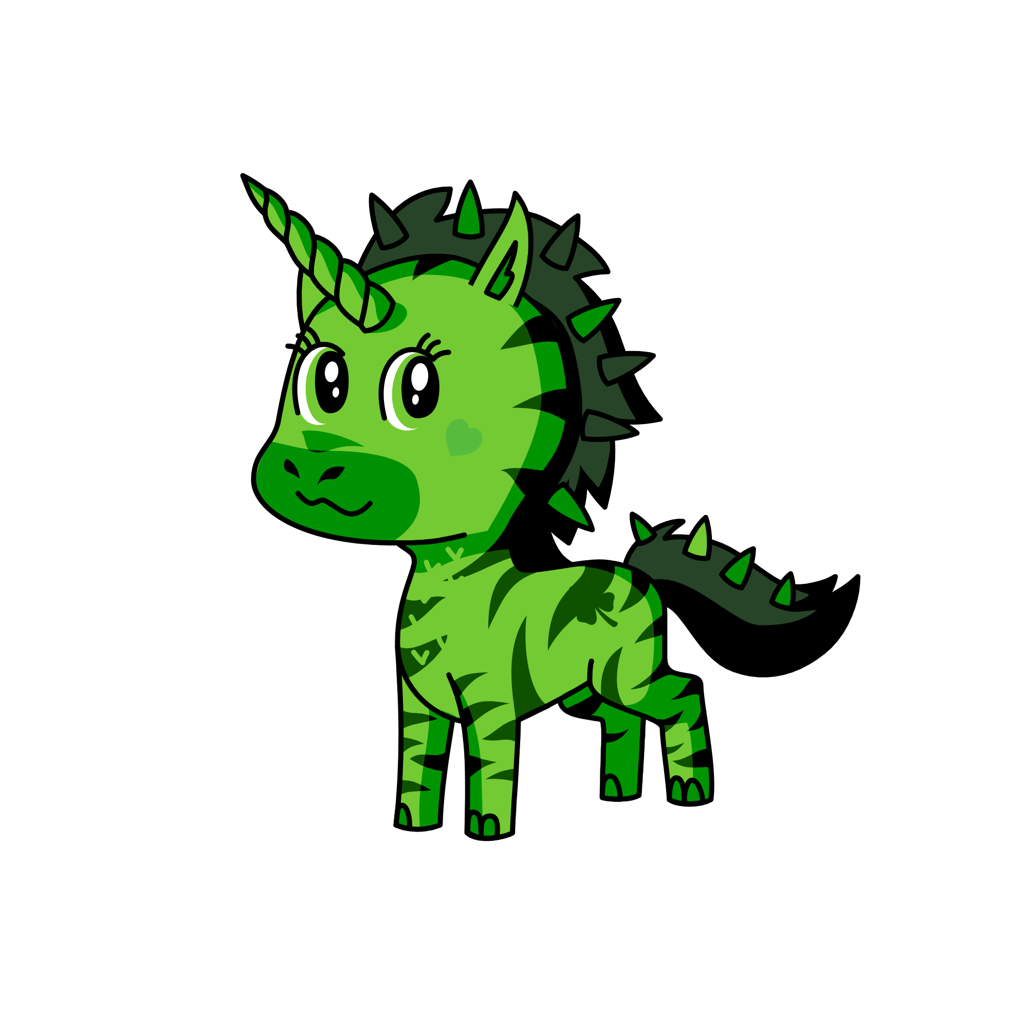 green, the unicorn