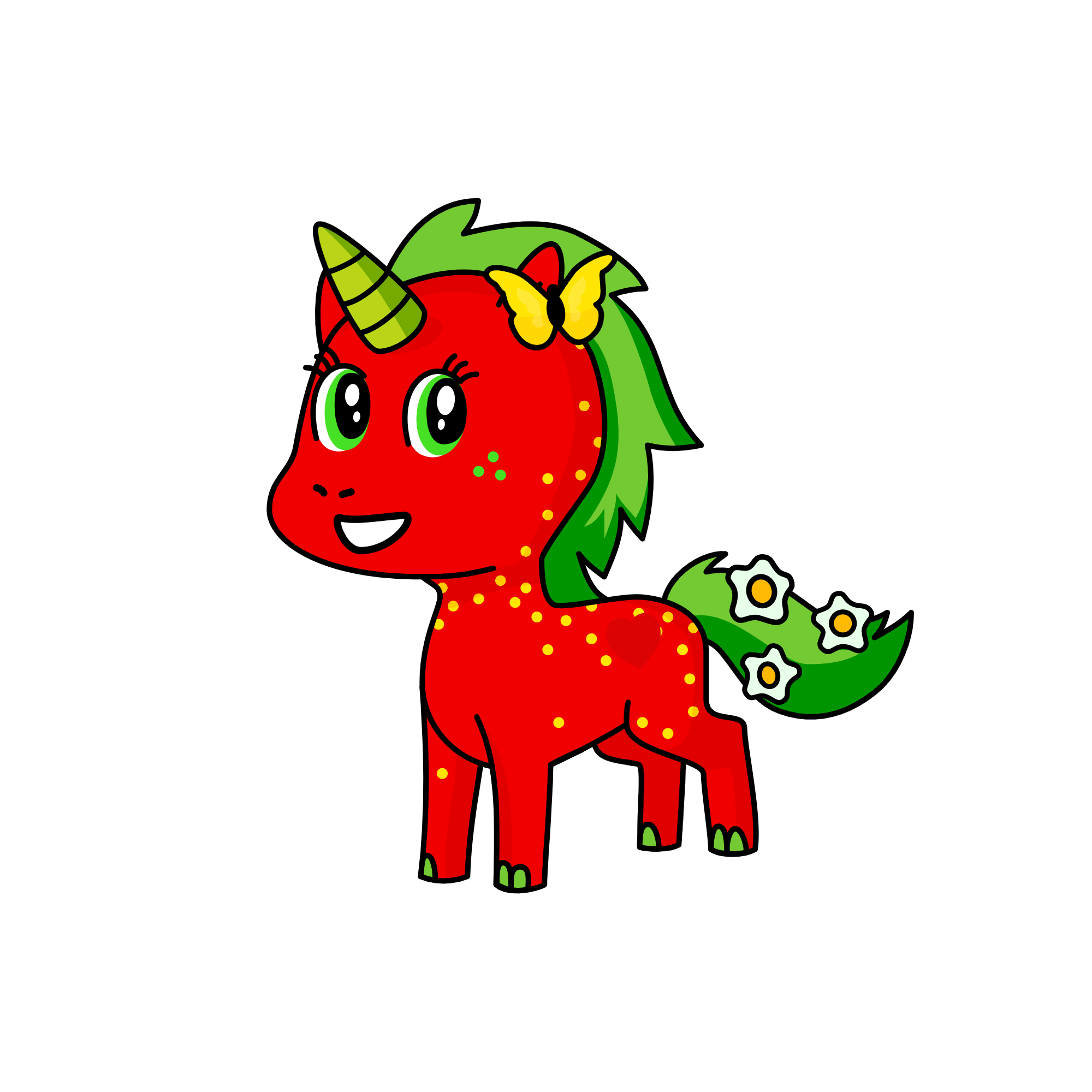 Strawberry, the unicorn