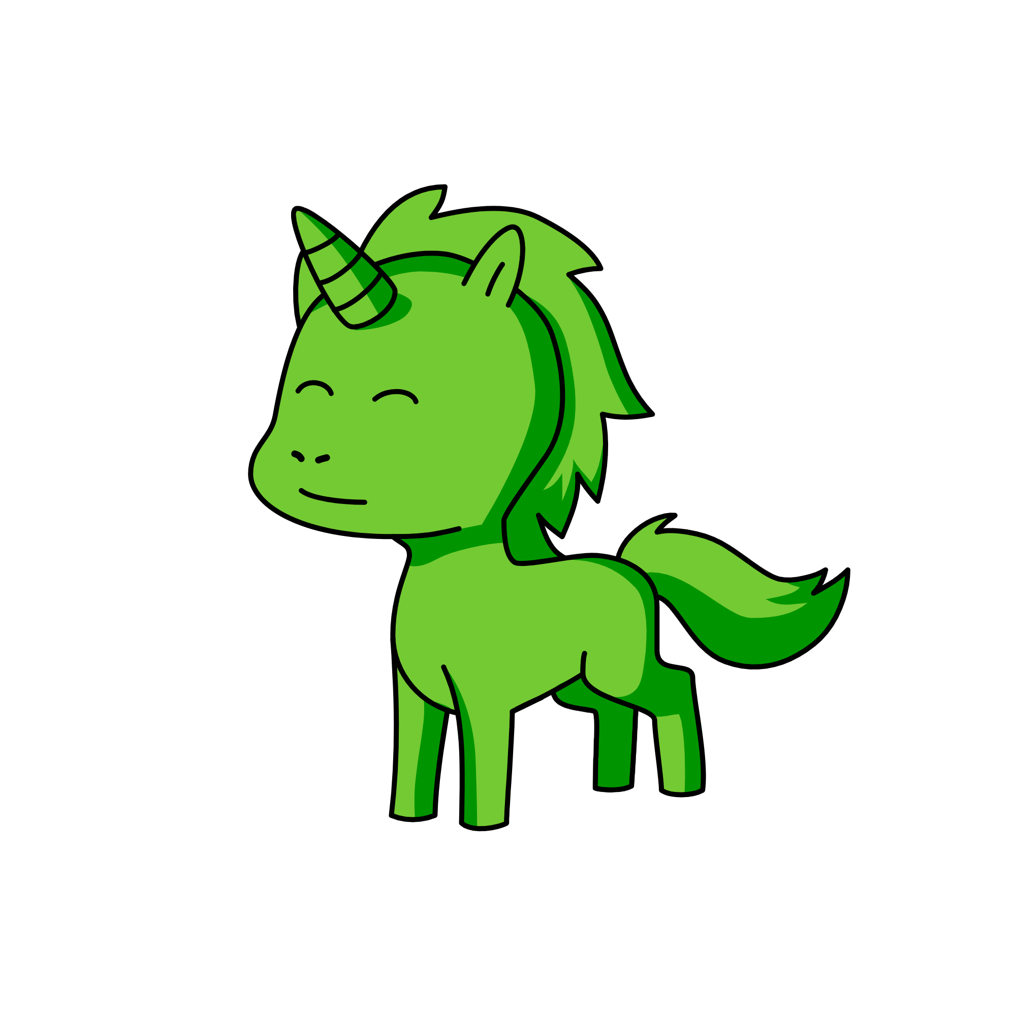 GREEN GUY LIKES COLOURBLIND BRITISH MAN , the unicorn