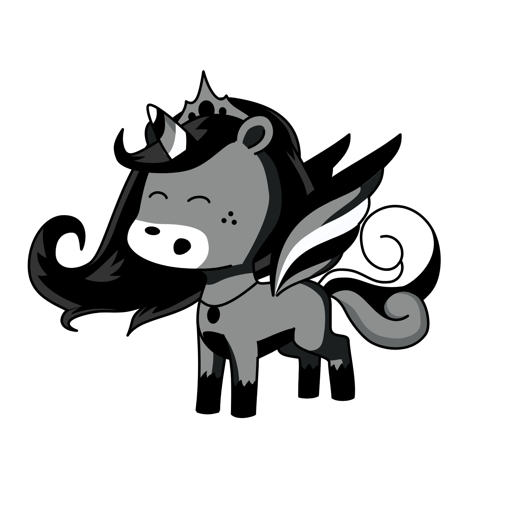 Midnight sky, the unicorn
