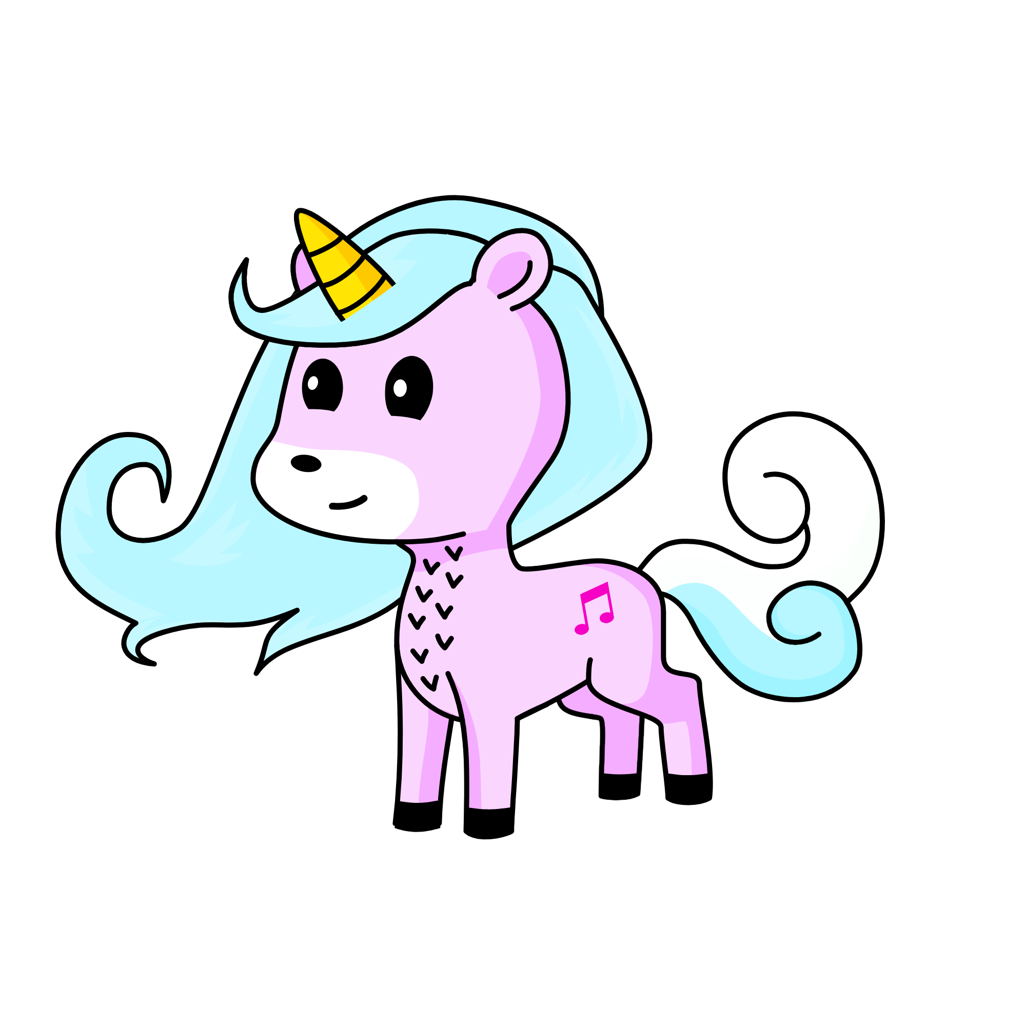 Snow angle, the unicorn