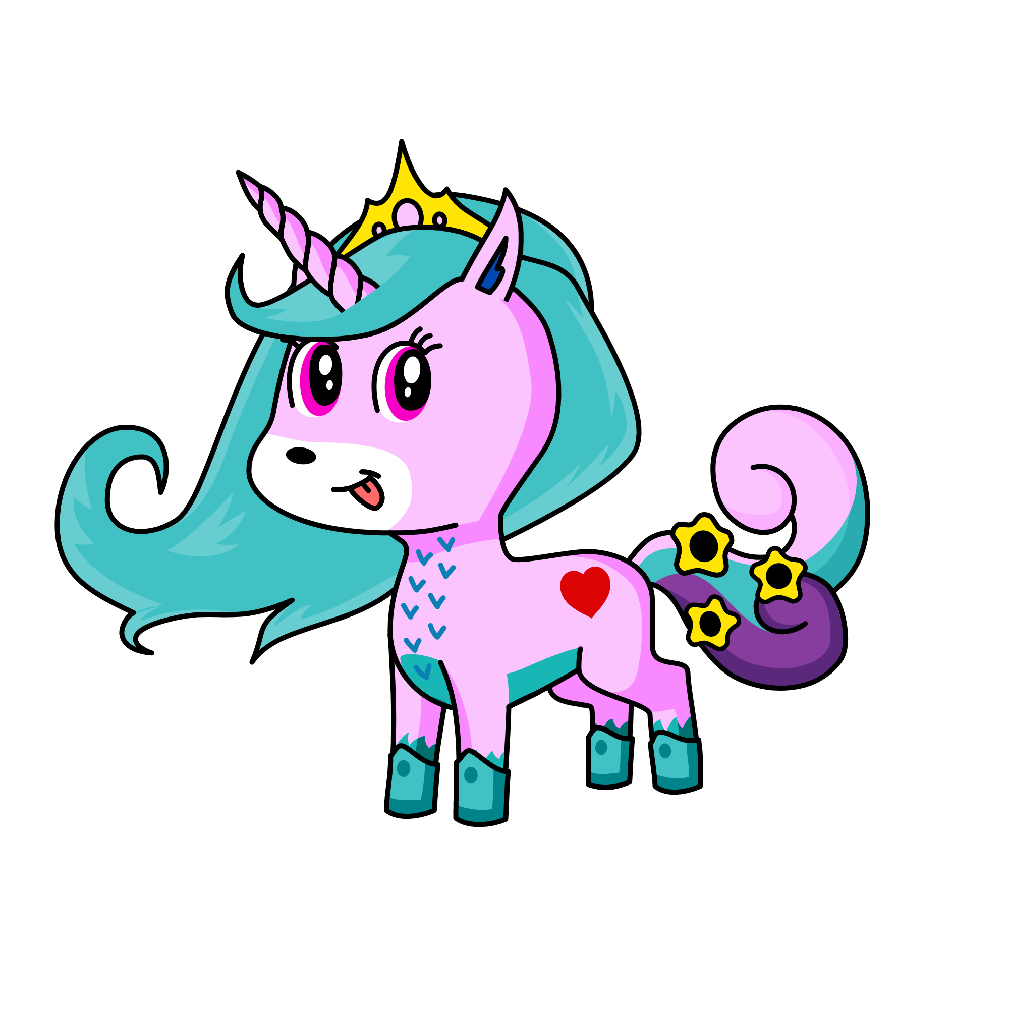 cotton candy lover heart , the unicorn